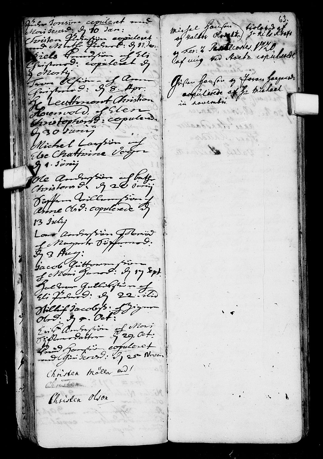 Stokke kirkebøker, AV/SAKO-A-320/F/Fa/L0001: Parish register (official) no. I 1, 1717-1733, p. 63