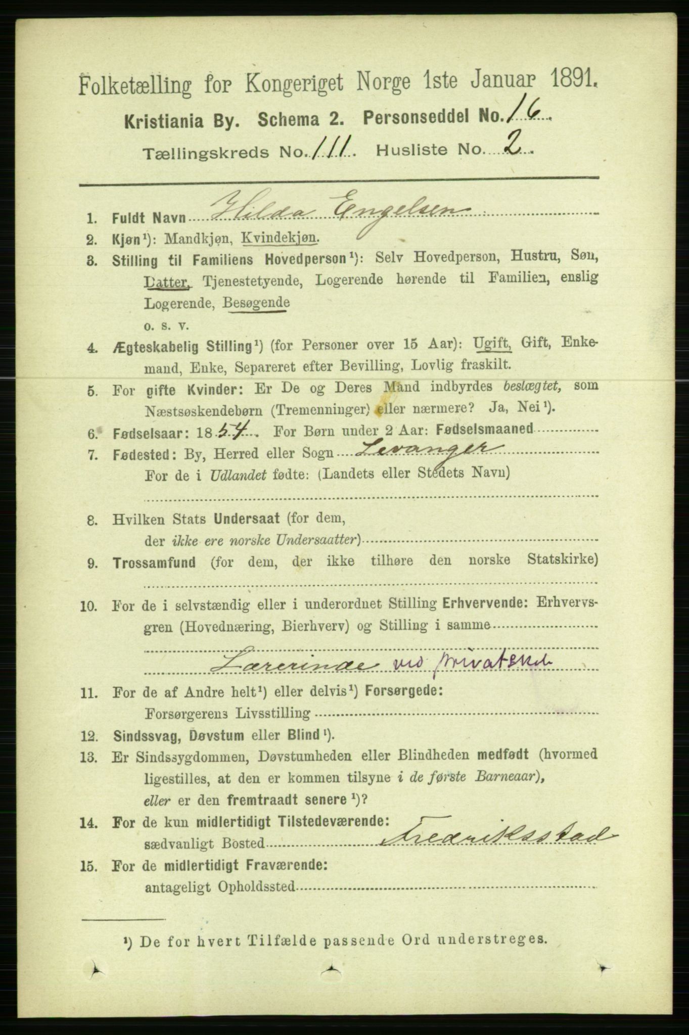 RA, 1891 census for 0301 Kristiania, 1891, p. 57940