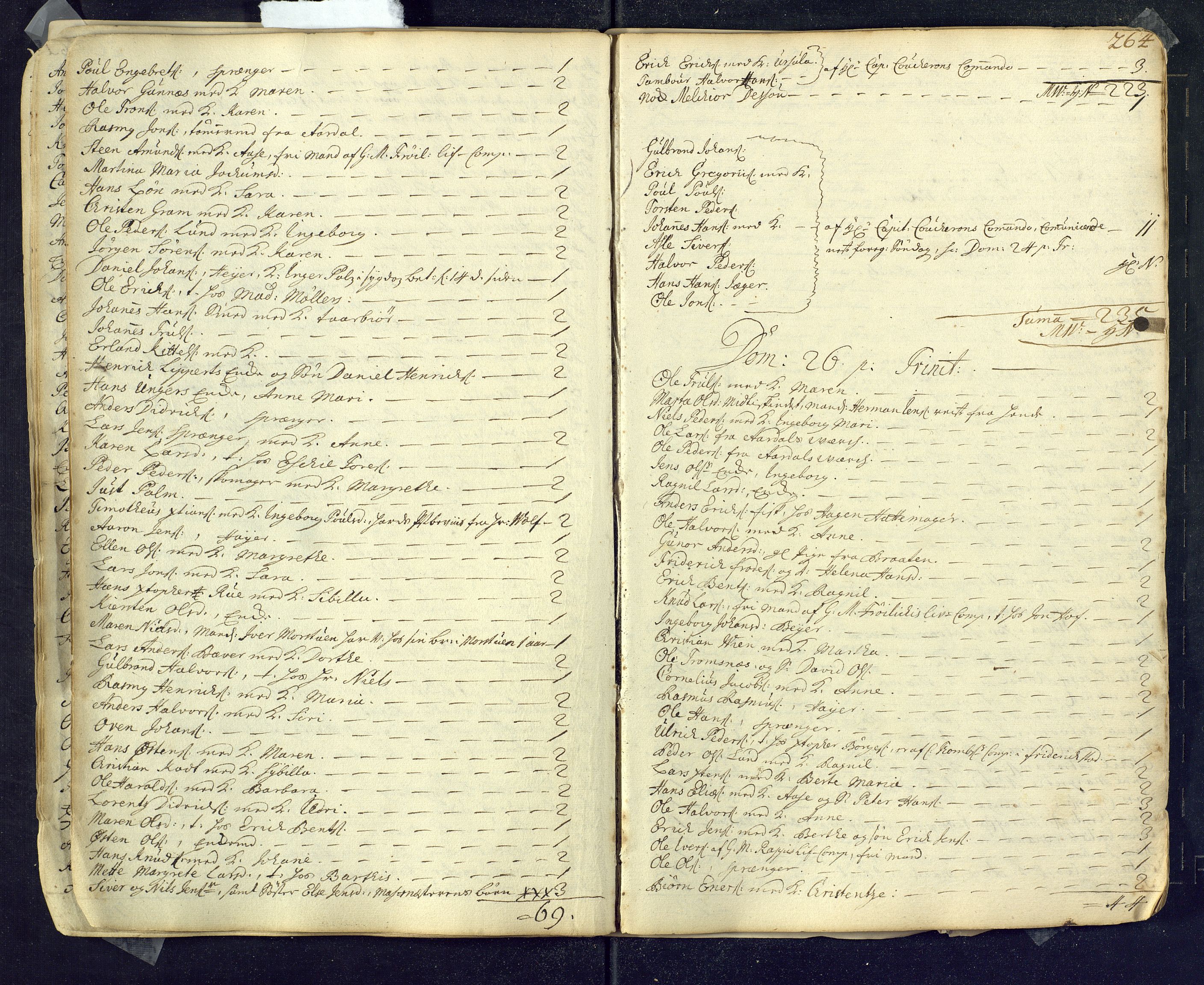 Kongsberg kirkebøker, SAKO/A-22/M/Ma/L0001: Communicants register no. 1, 1731-1739, p. 264