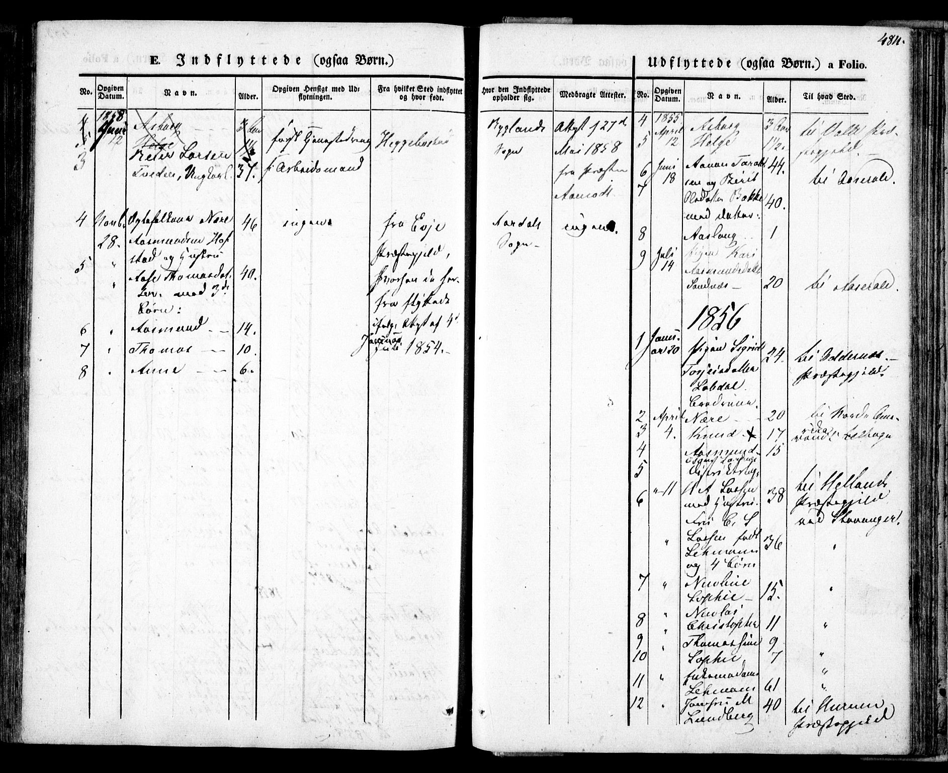 Bygland sokneprestkontor, AV/SAK-1111-0006/F/Fa/Fab/L0004: Parish register (official) no. A 4, 1842-1858, p. 484