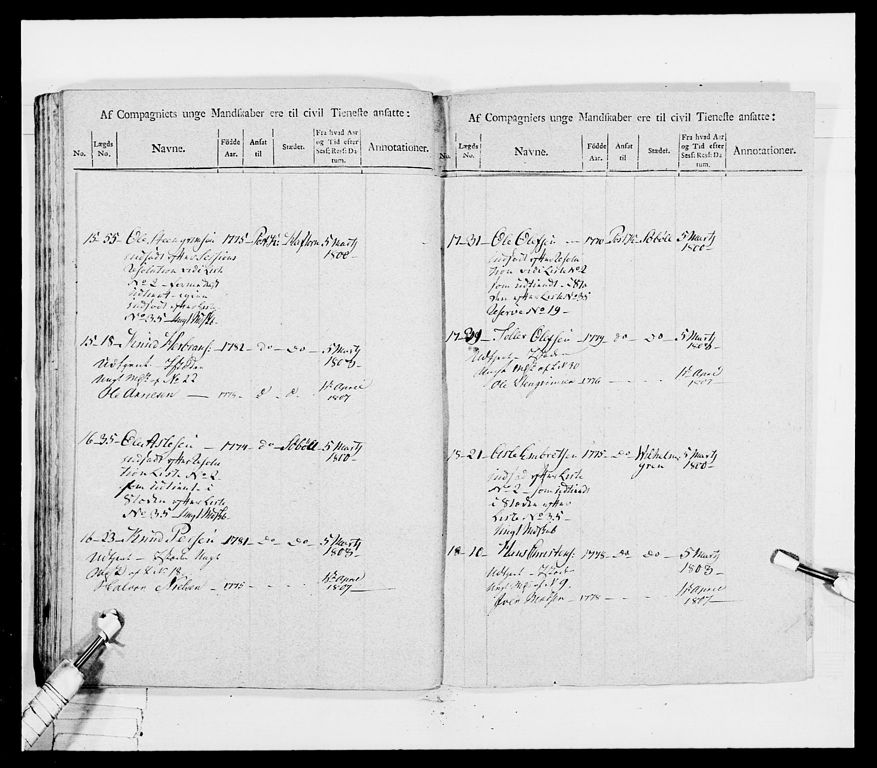 Generalitets- og kommissariatskollegiet, Det kongelige norske kommissariatskollegium, AV/RA-EA-5420/E/Eh/L0041: 1. Akershusiske nasjonale infanteriregiment, 1804-1808, p. 53