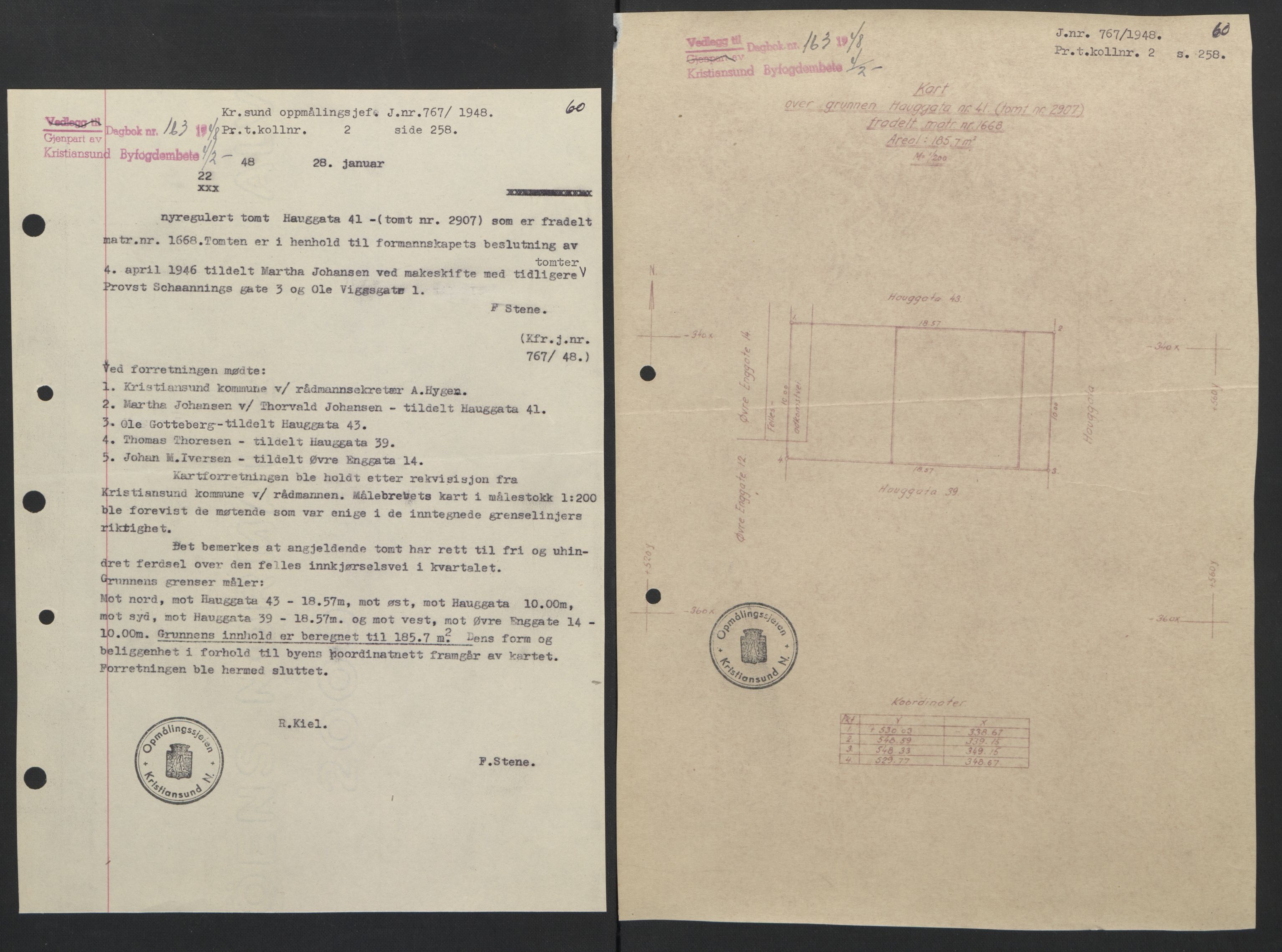 Kristiansund byfogd, AV/SAT-A-4587/A/27: Mortgage book no. 42, 1947-1950, Diary no: : 163/1948