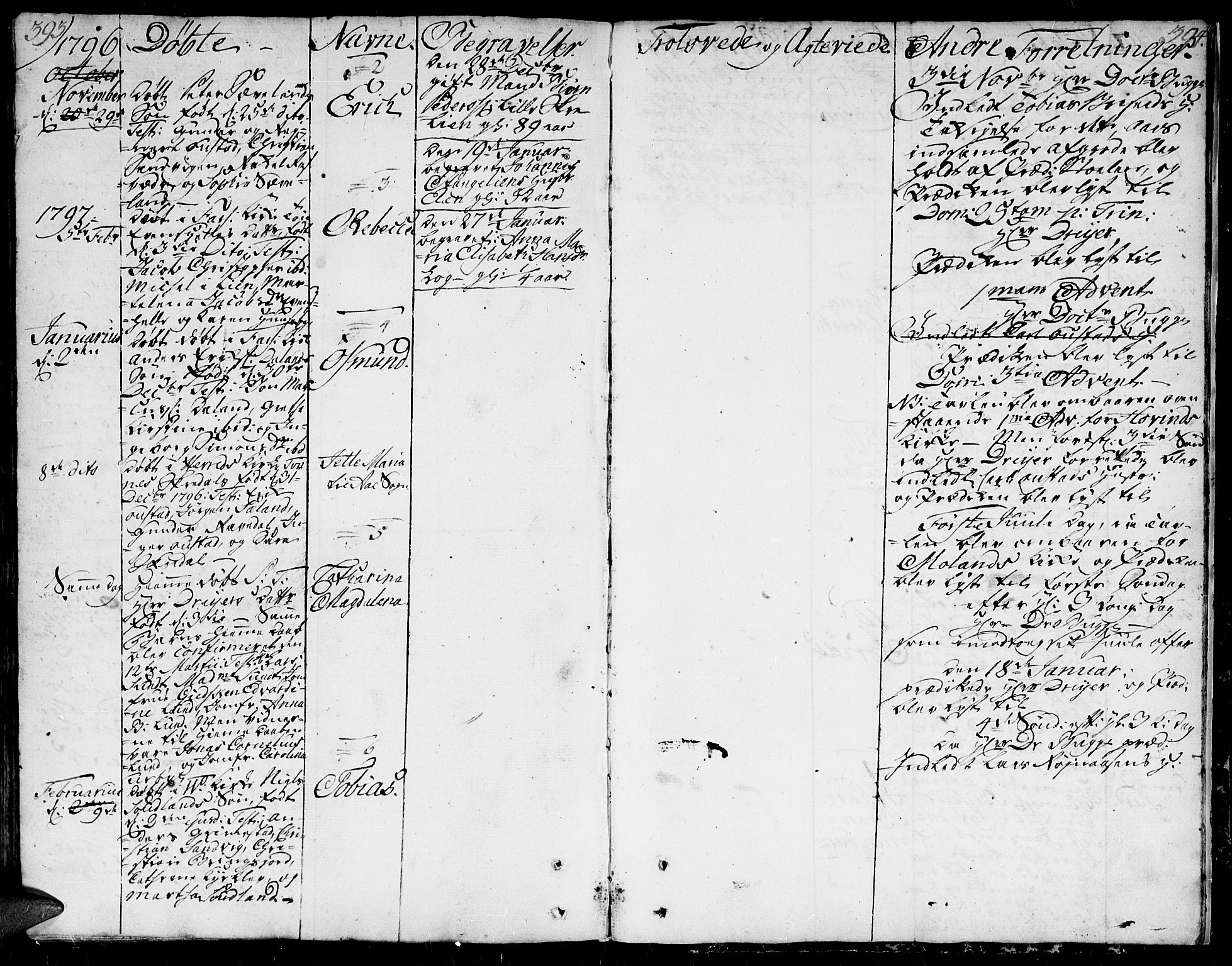 Herad sokneprestkontor, AV/SAK-1111-0018/F/Fa/Faa/L0001: Parish register (official) no. A 1 /1, 1768-1799, p. 393-394