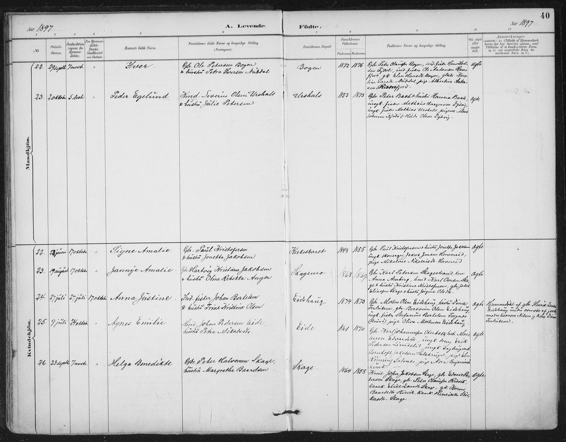 Ministerialprotokoller, klokkerbøker og fødselsregistre - Nord-Trøndelag, SAT/A-1458/780/L0644: Parish register (official) no. 780A08, 1886-1903, p. 40
