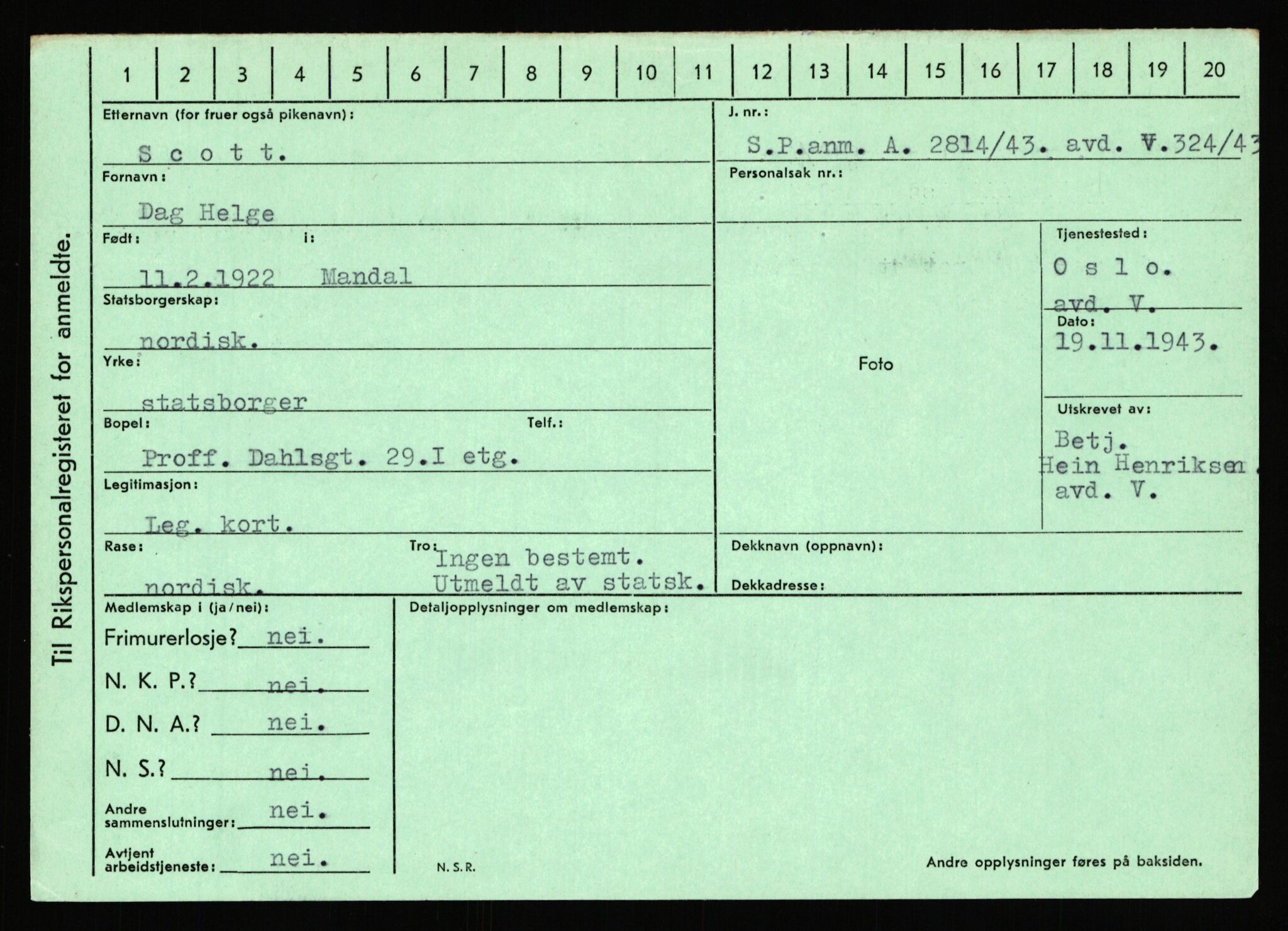 Statspolitiet - Hovedkontoret / Osloavdelingen, AV/RA-S-1329/C/Ca/L0013: Raa - Servold, 1943-1945, p. 4601