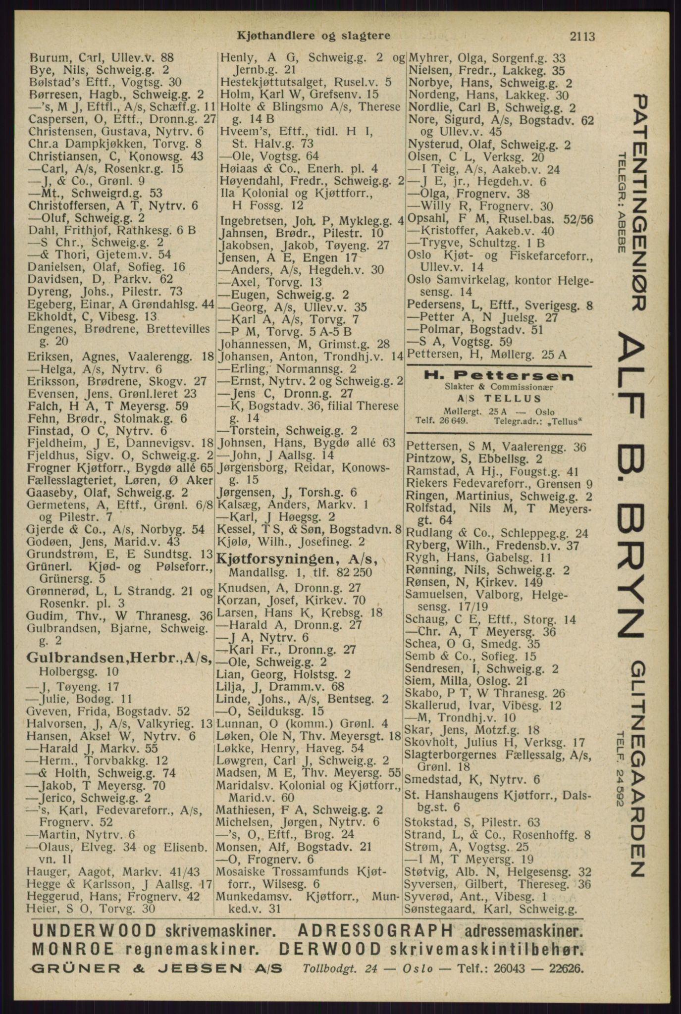 Kristiania/Oslo adressebok, PUBL/-, 1929, p. 2113