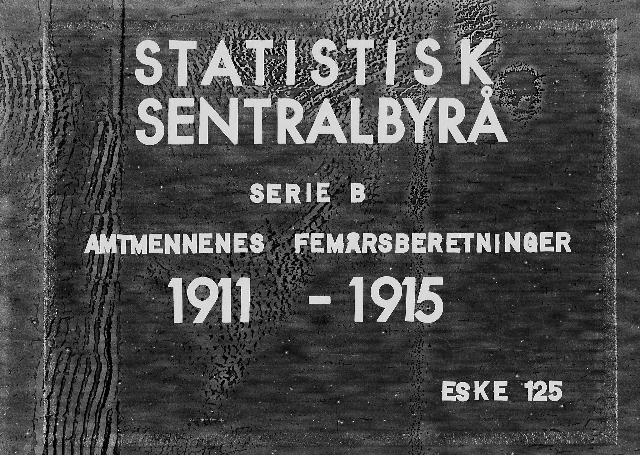 Statistisk sentralbyrå, Næringsøkonomiske emner, Generelt - Amtmennenes femårsberetninger, AV/RA-S-2233/F/Fa/L0125: --, 1911-1920, p. 1