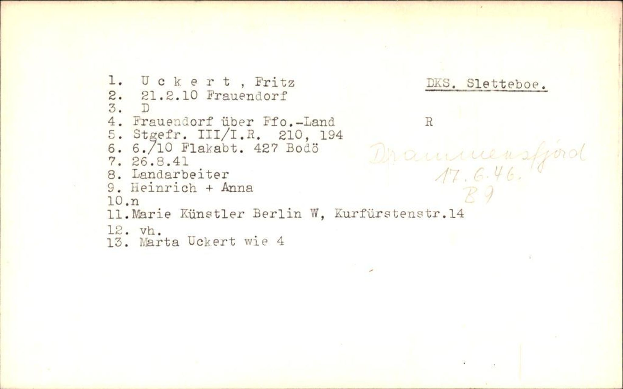 Hjemsendte tyskere , RA/RAFA-6487/D/Db/L0027: Taube-Vydra, 1945-1947, p. 755
