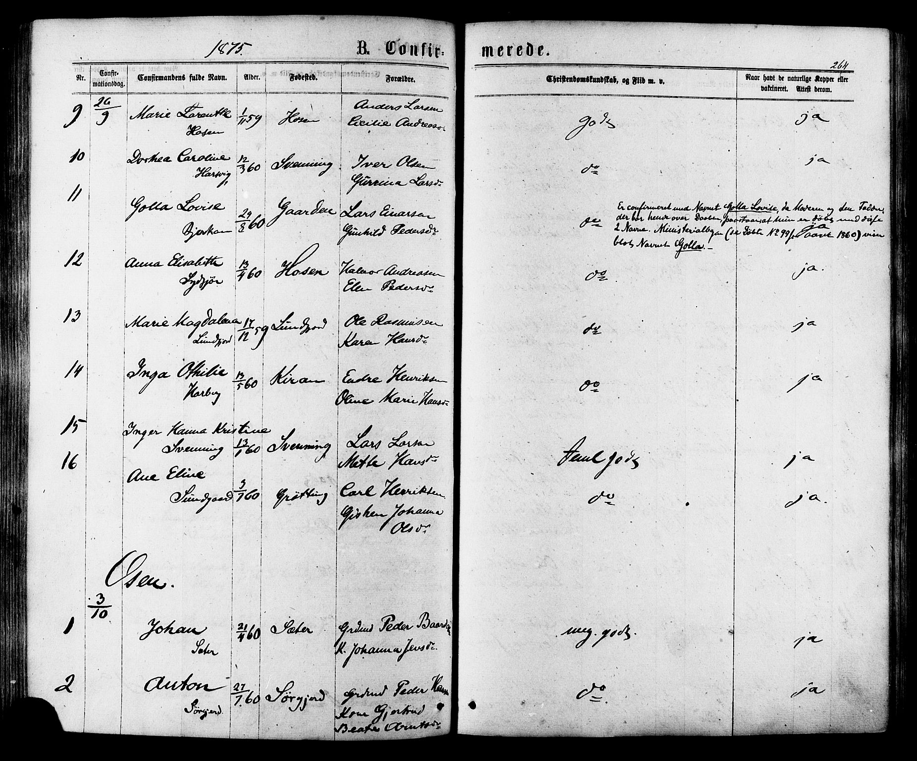 Ministerialprotokoller, klokkerbøker og fødselsregistre - Sør-Trøndelag, AV/SAT-A-1456/657/L0706: Parish register (official) no. 657A07, 1867-1878, p. 264