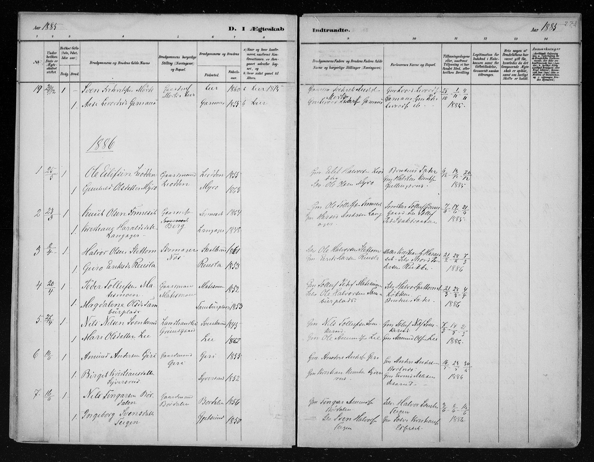 Nes kirkebøker, SAKO/A-236/F/Fa/L0011: Parish register (official) no. 11, 1881-1912, p. 273