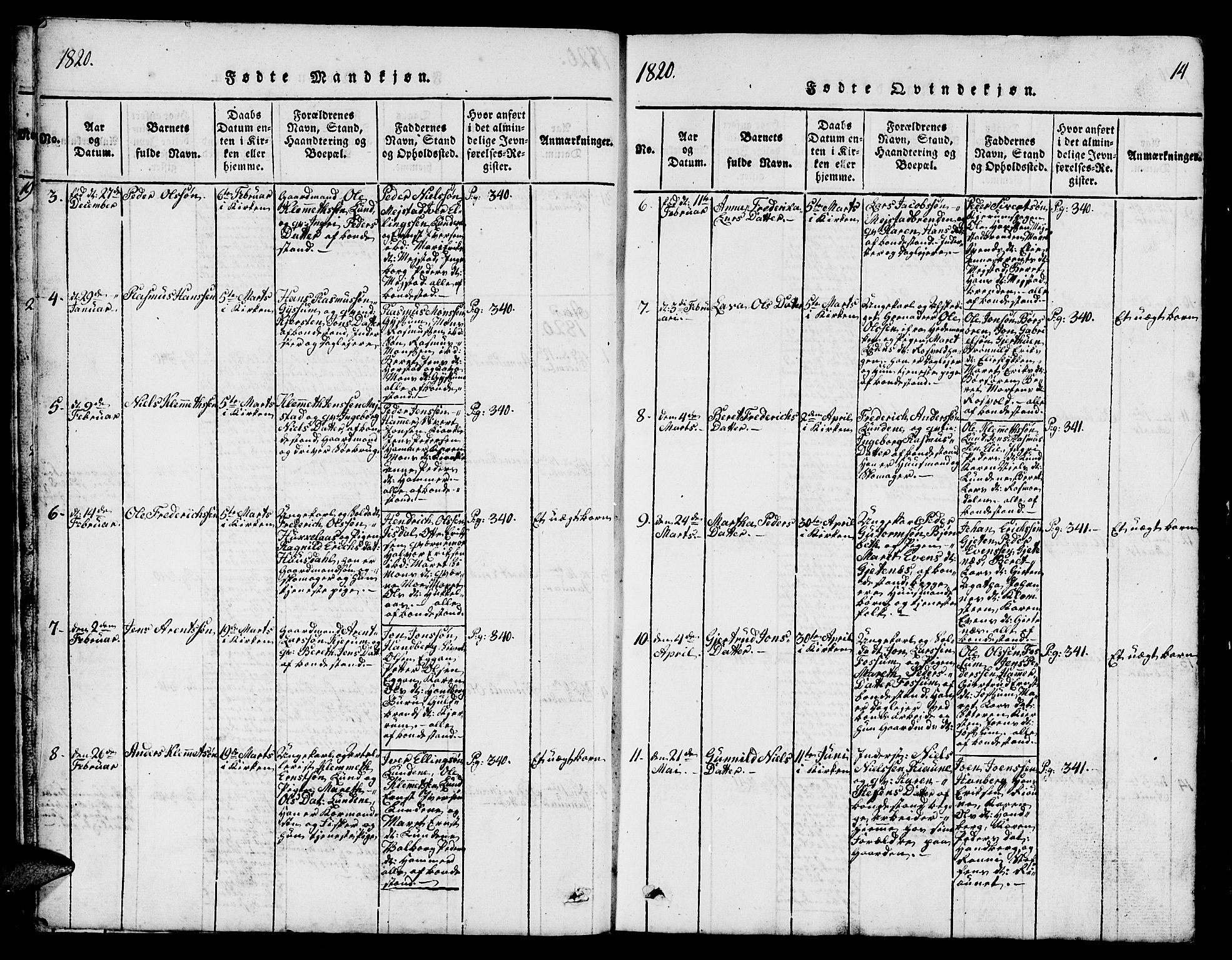 Ministerialprotokoller, klokkerbøker og fødselsregistre - Sør-Trøndelag, AV/SAT-A-1456/665/L0776: Parish register (copy) no. 665C01, 1817-1837, p. 14