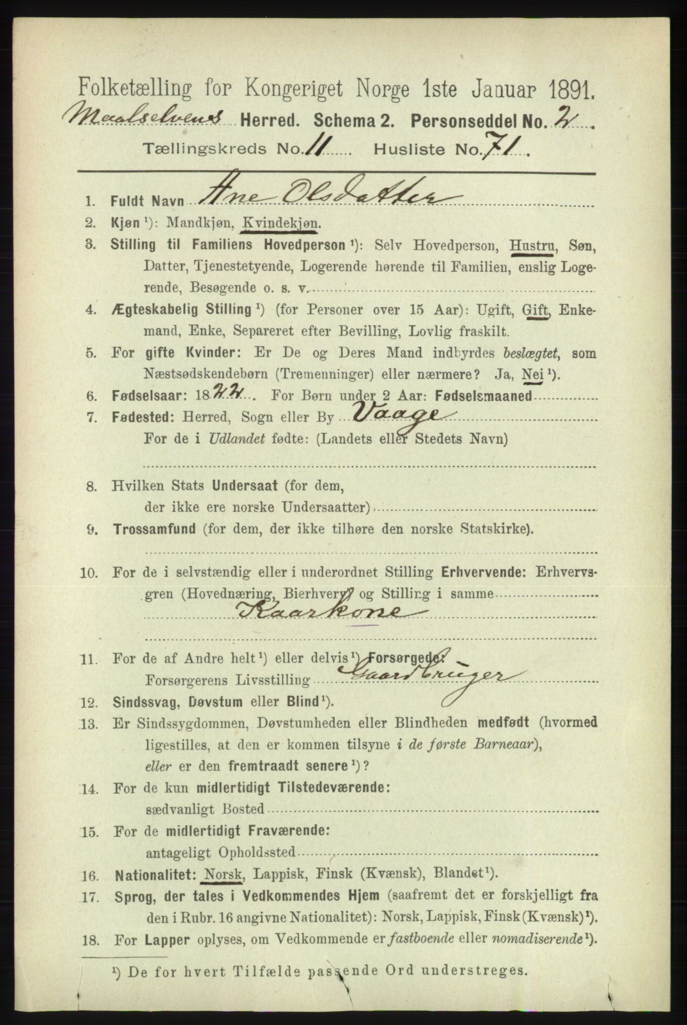 RA, 1891 census for 1924 Målselv, 1891, p. 3752