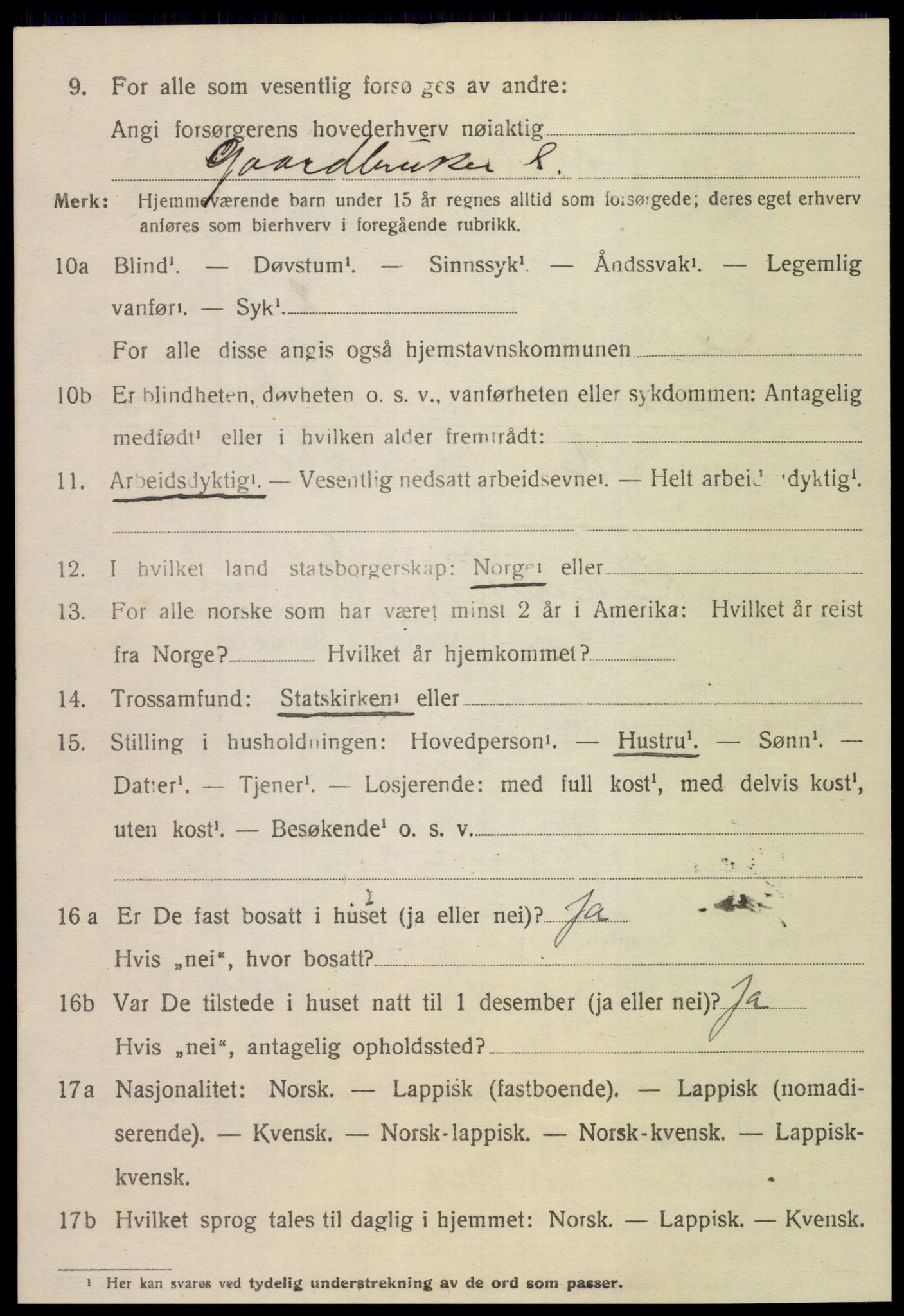 SAT, 1920 census for Leksvik, 1920, p. 5419