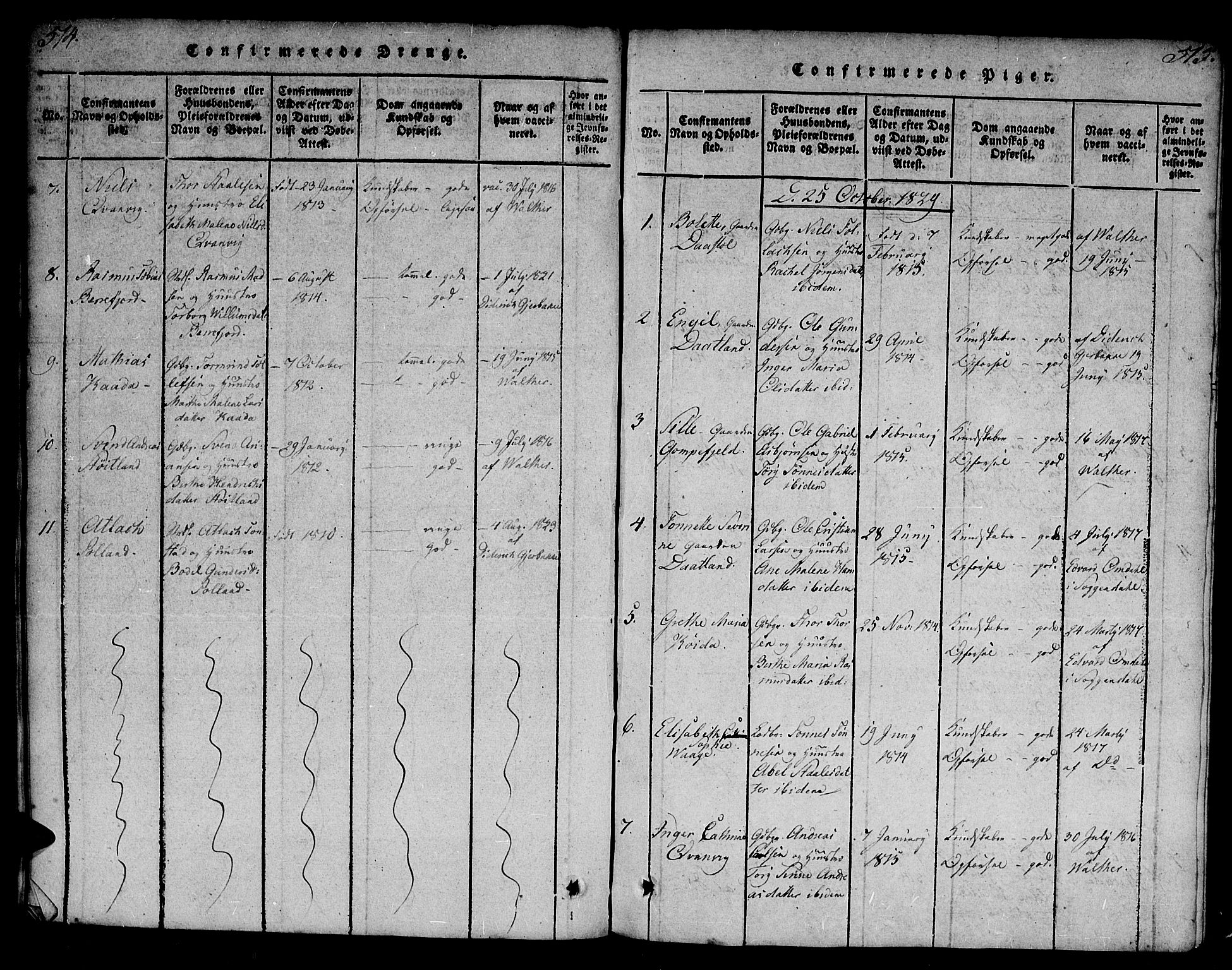 Flekkefjord sokneprestkontor, AV/SAK-1111-0012/F/Fa/Fab/L0003: Parish register (official) no. A 3, 1815-1830, p. 514-515