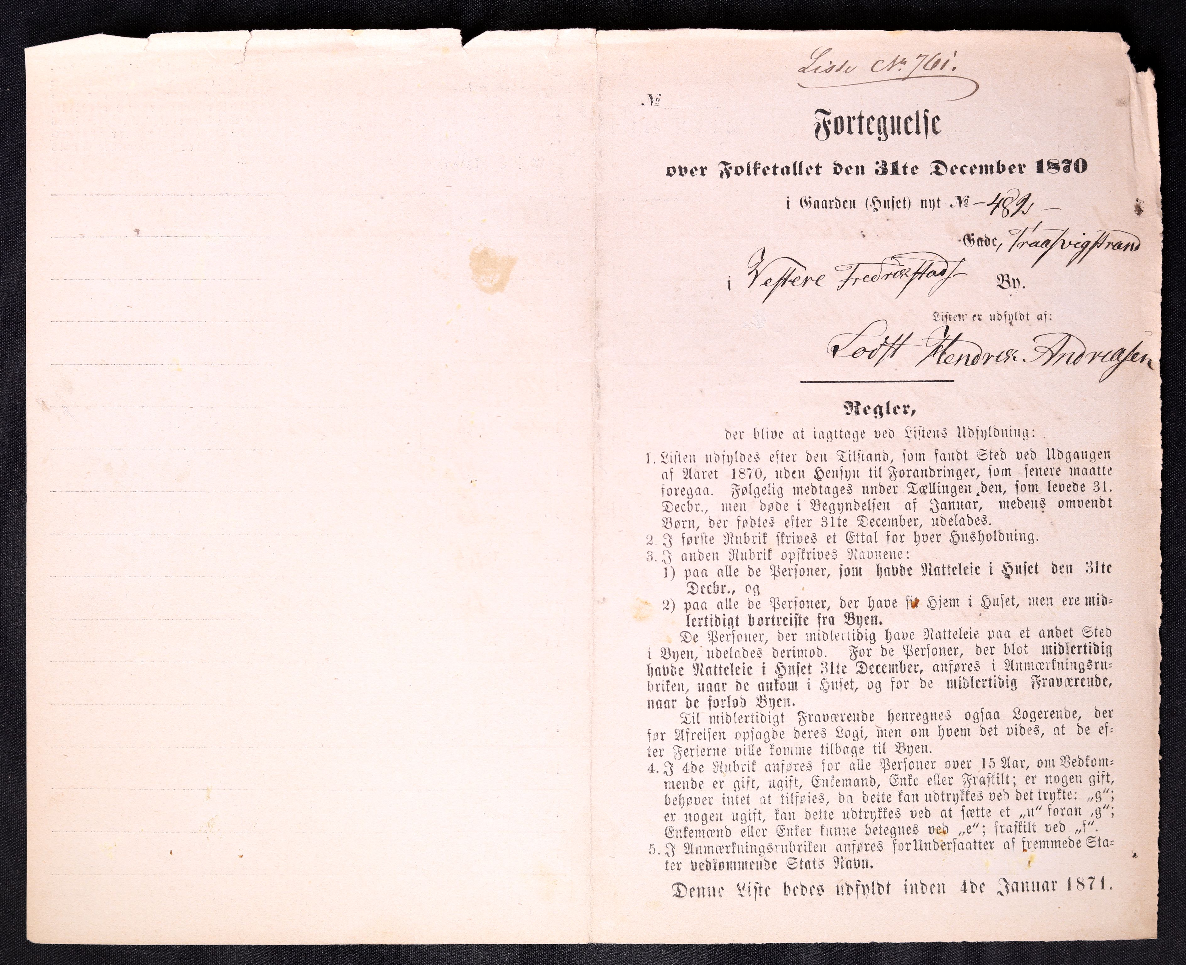 RA, 1870 census for 0103 Fredrikstad, 1870, p. 1525