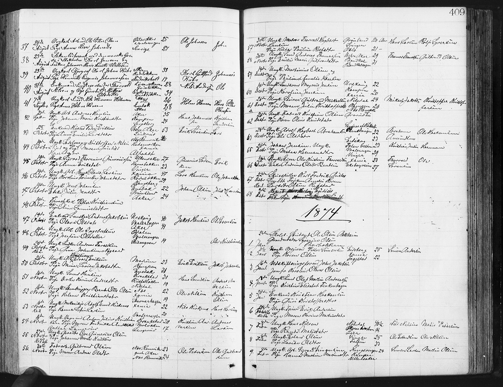 Østre Aker prestekontor Kirkebøker, SAO/A-10840/G/Ga/L0003: Parish register (copy) no. I 3, 1868-1913, p. 409