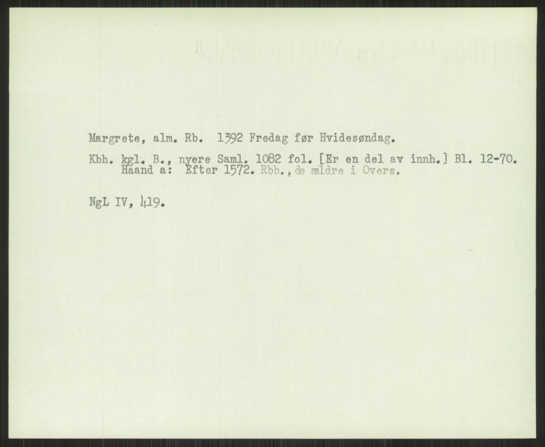 Norsk Historisk Kjeldeskrift-Institutt (NHKI), AV/RA-S-6117/G/Gc/L0030: Tematisk register til Gustav Storms håndskriftbeskrivelser i NgL bd. IV, 1381-1480, p. 162
