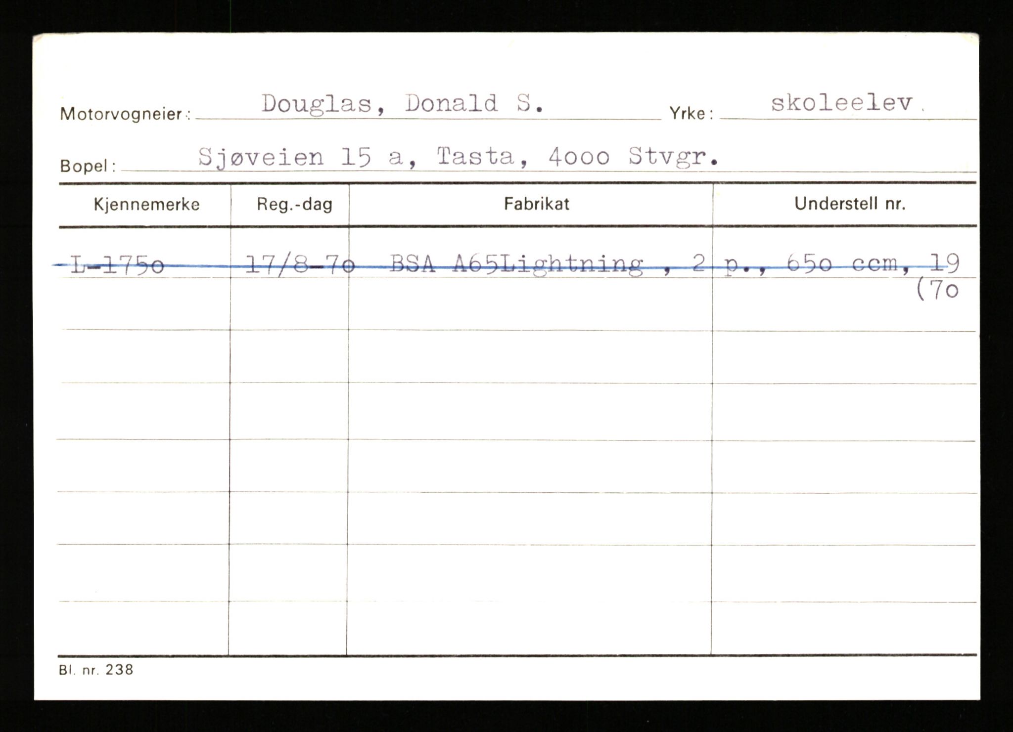 Stavanger trafikkstasjon, SAST/A-101942/0/H/L0006: Dalva - Egersund, 1930-1971, p. 703