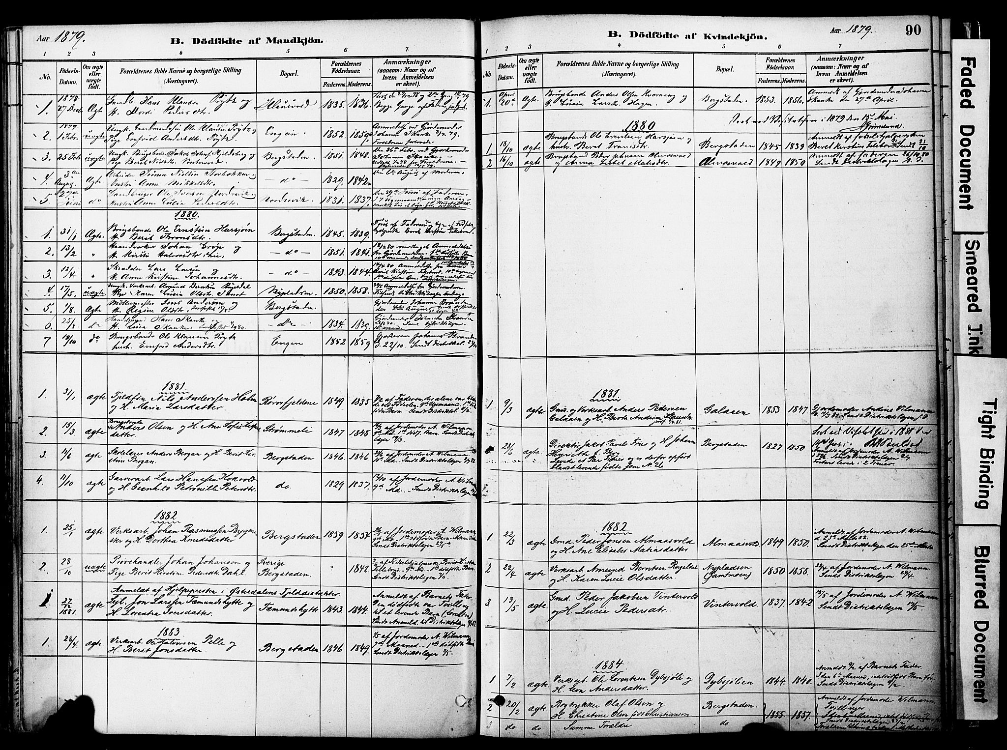 Ministerialprotokoller, klokkerbøker og fødselsregistre - Sør-Trøndelag, SAT/A-1456/681/L0933: Parish register (official) no. 681A11, 1879-1890, p. 90