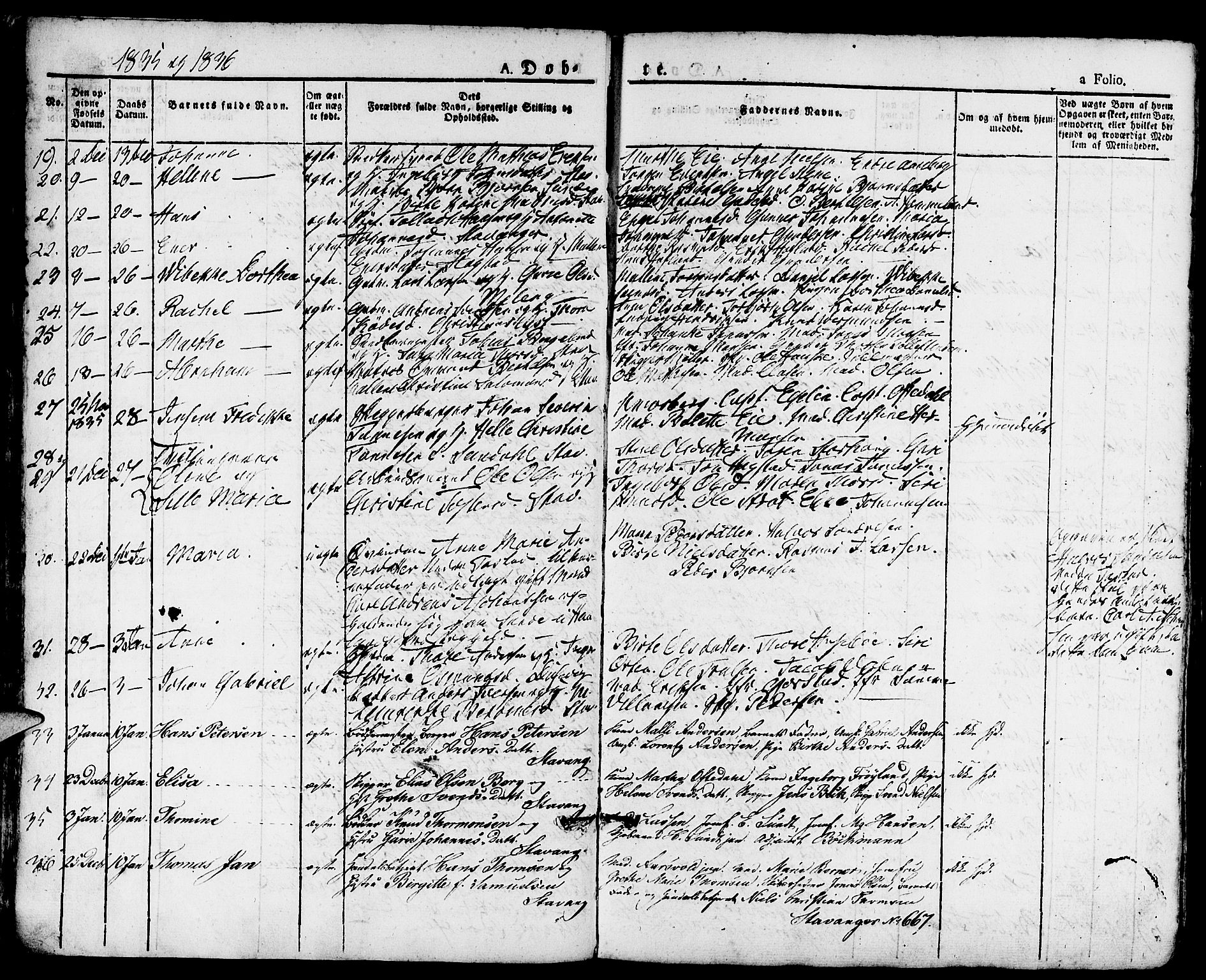 Domkirken sokneprestkontor, AV/SAST-A-101812/001/30/30BA/L0011: Parish register (official) no. A 11, 1832-1856