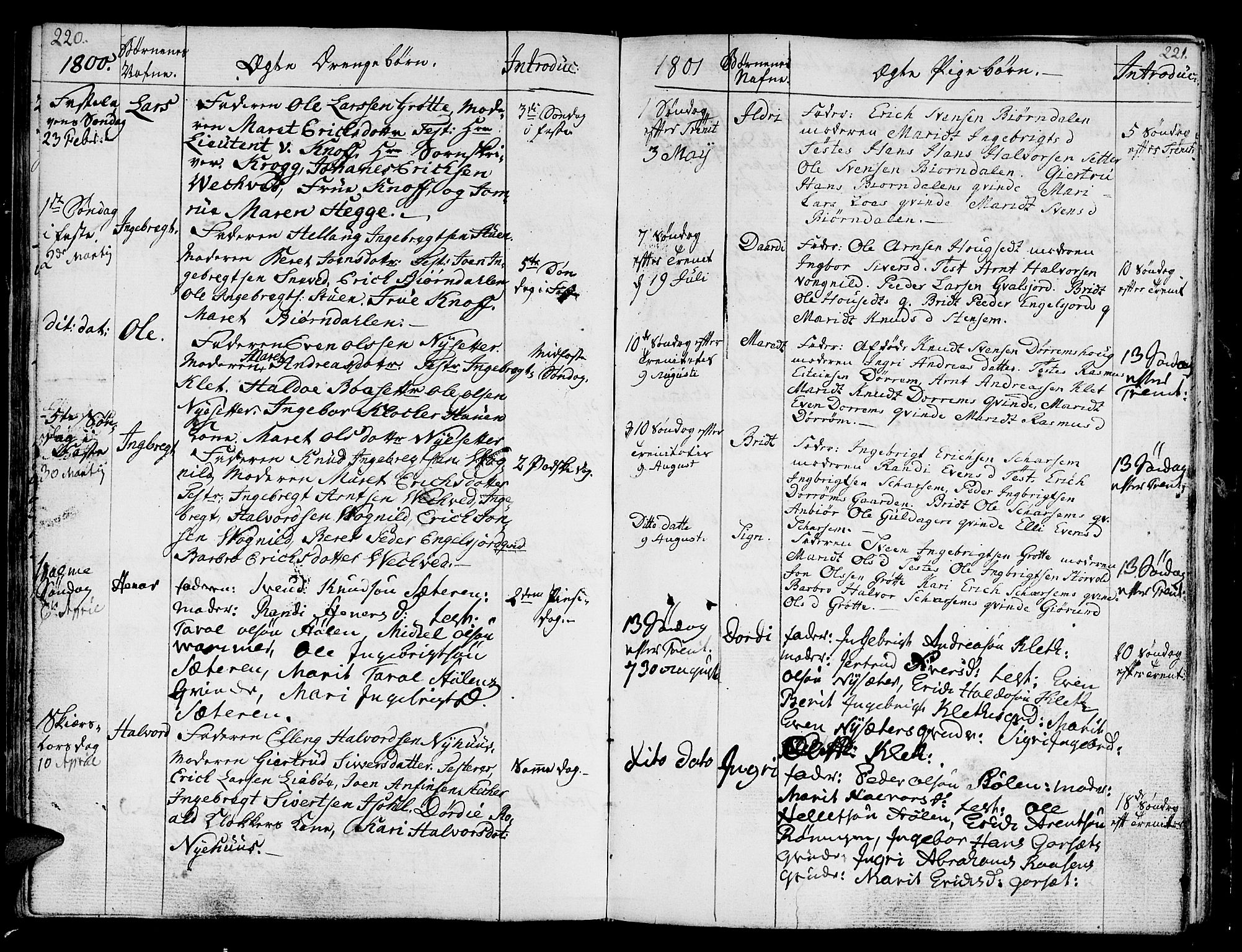Ministerialprotokoller, klokkerbøker og fødselsregistre - Sør-Trøndelag, SAT/A-1456/678/L0893: Parish register (official) no. 678A03, 1792-1805, p. 220-221