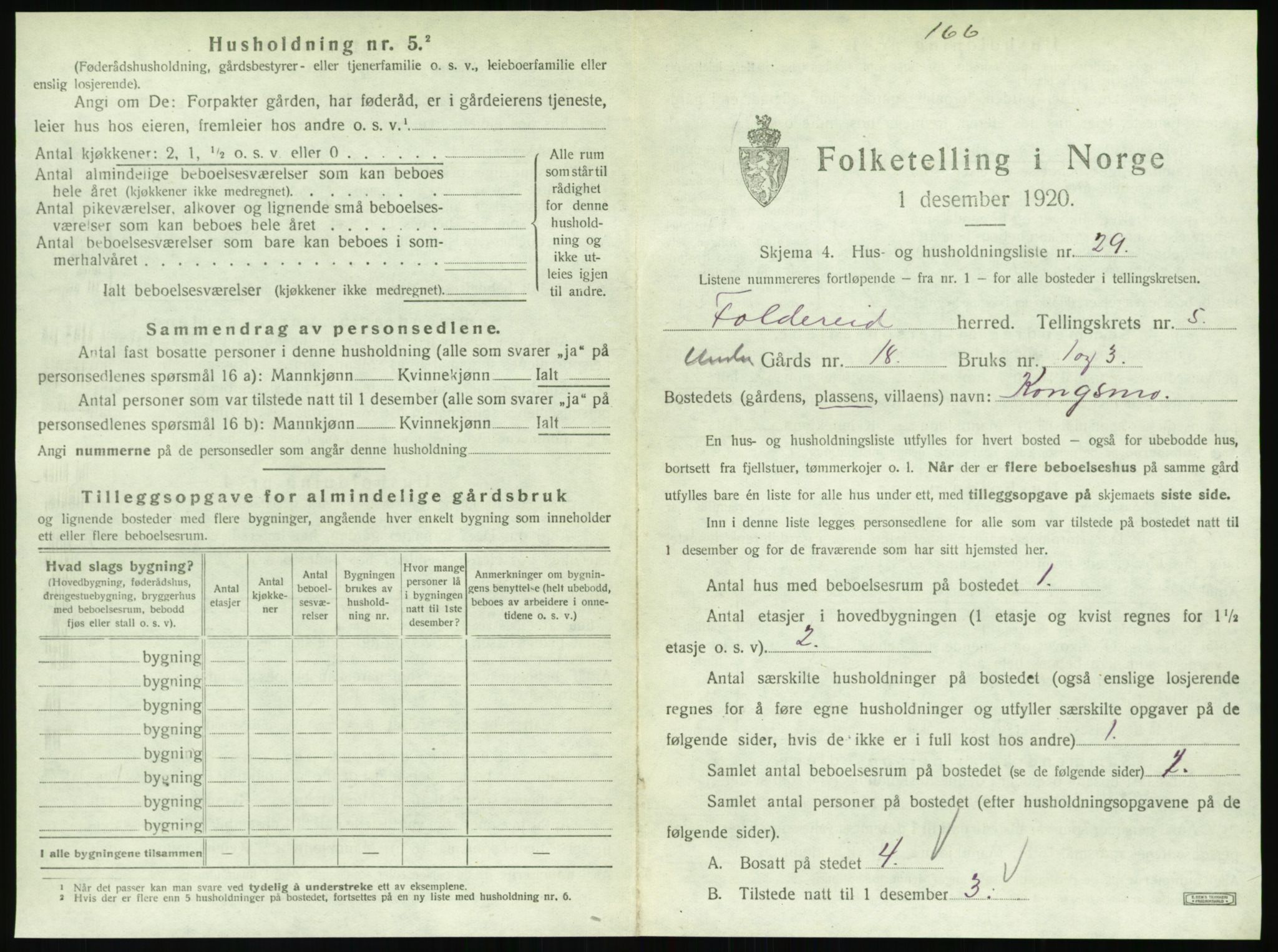 SAT, 1920 census for Foldereid, 1920, p. 364