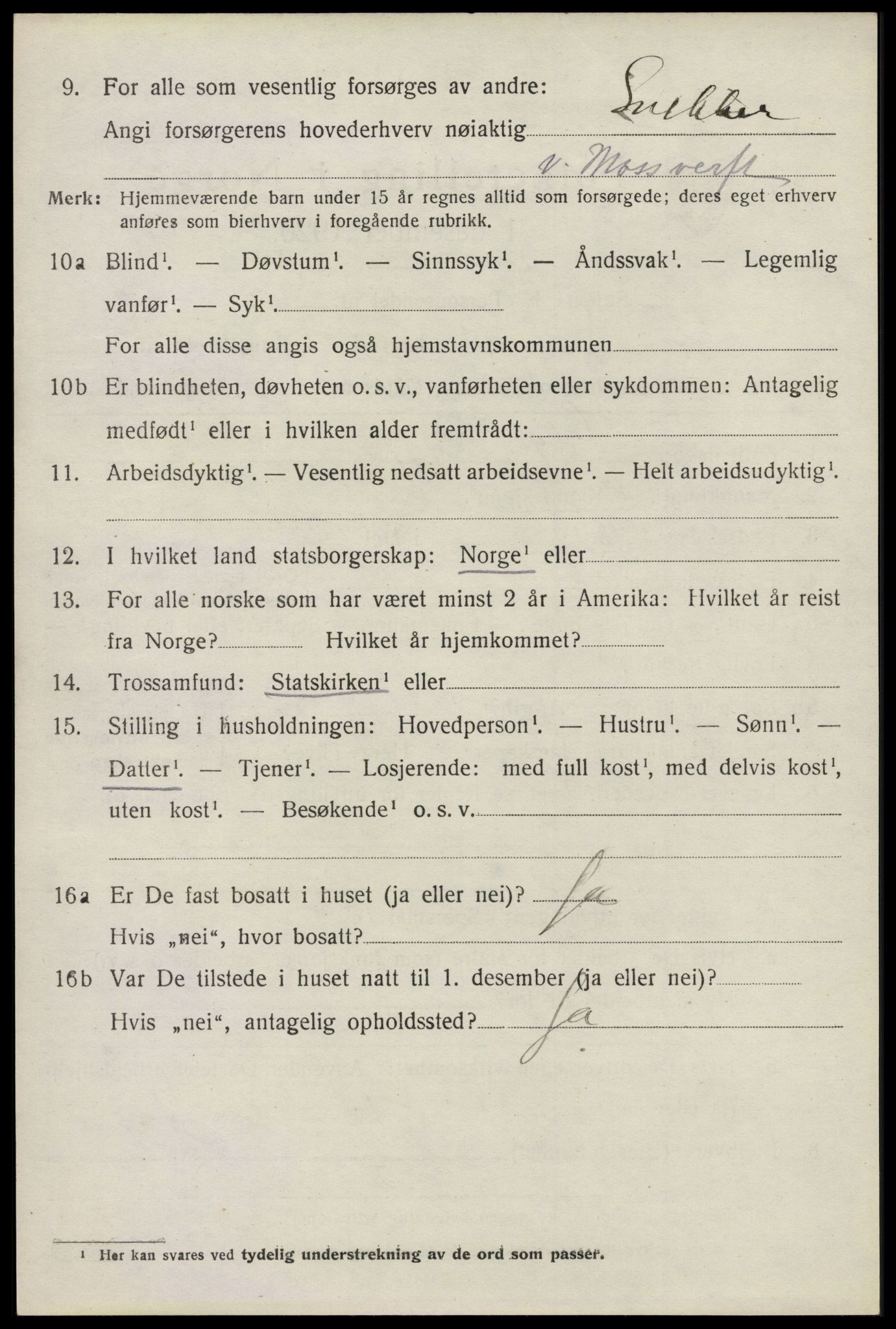 SAO, 1920 census for Moss land district, 1920, p. 4370