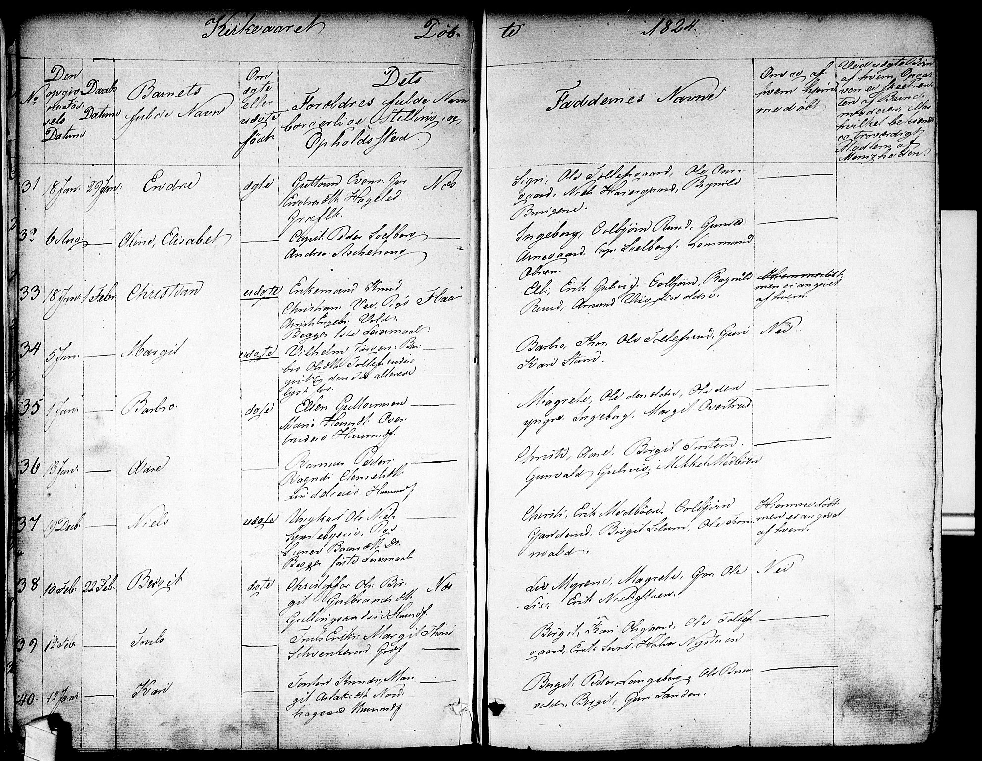 Nes kirkebøker, AV/SAKO-A-236/F/Fa/L0008: Parish register (official) no. 8, 1824-1834, p. 8-9