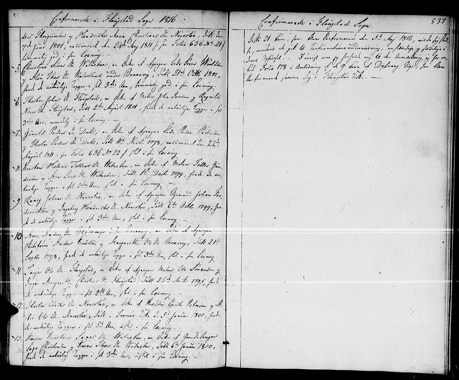 Dypvåg sokneprestkontor, AV/SAK-1111-0007/F/Fa/Faa/L0002: Parish register (official) no. A 2 /2, 1813-1824, p. 537