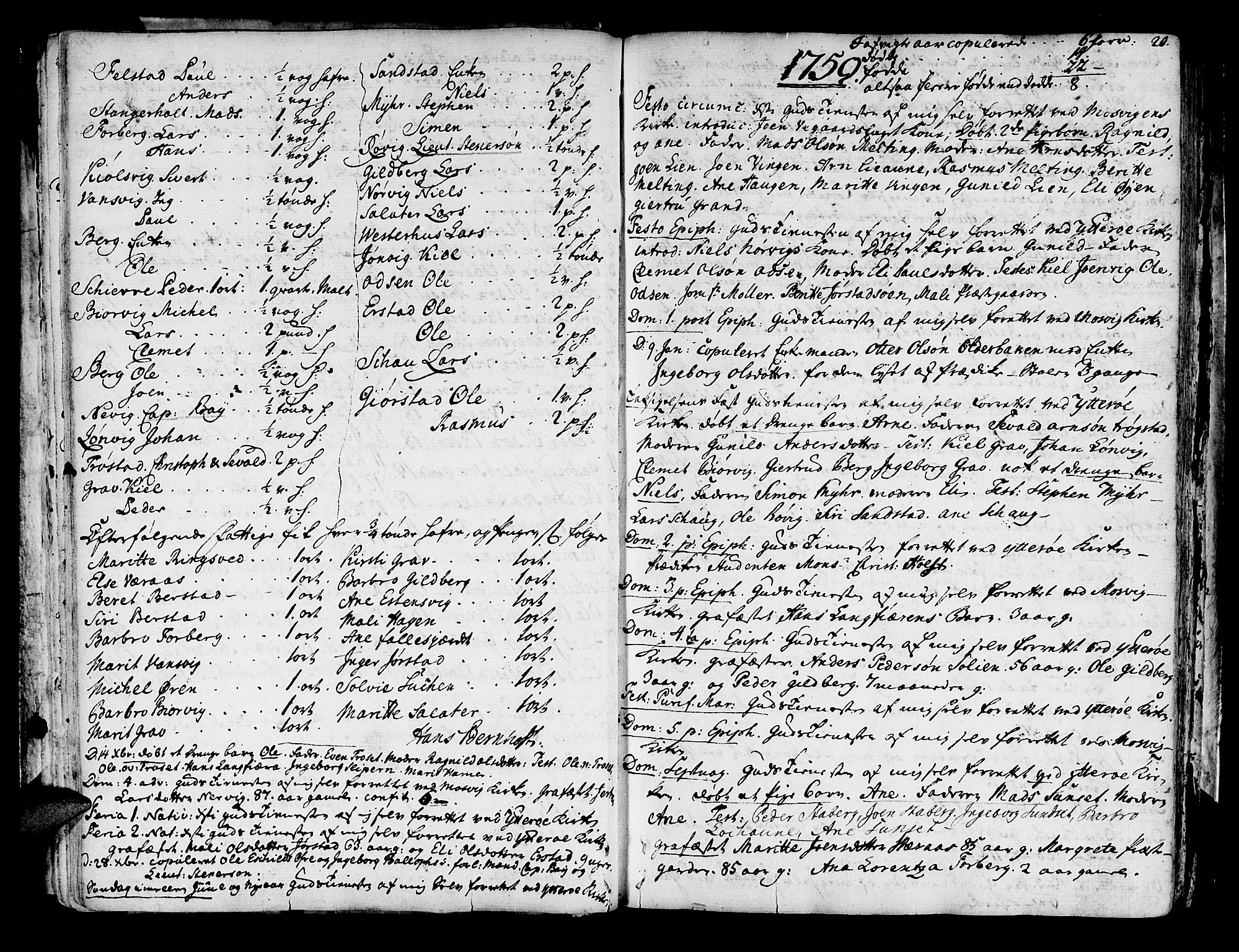 Ministerialprotokoller, klokkerbøker og fødselsregistre - Nord-Trøndelag, SAT/A-1458/722/L0216: Parish register (official) no. 722A03, 1756-1816, p. 20