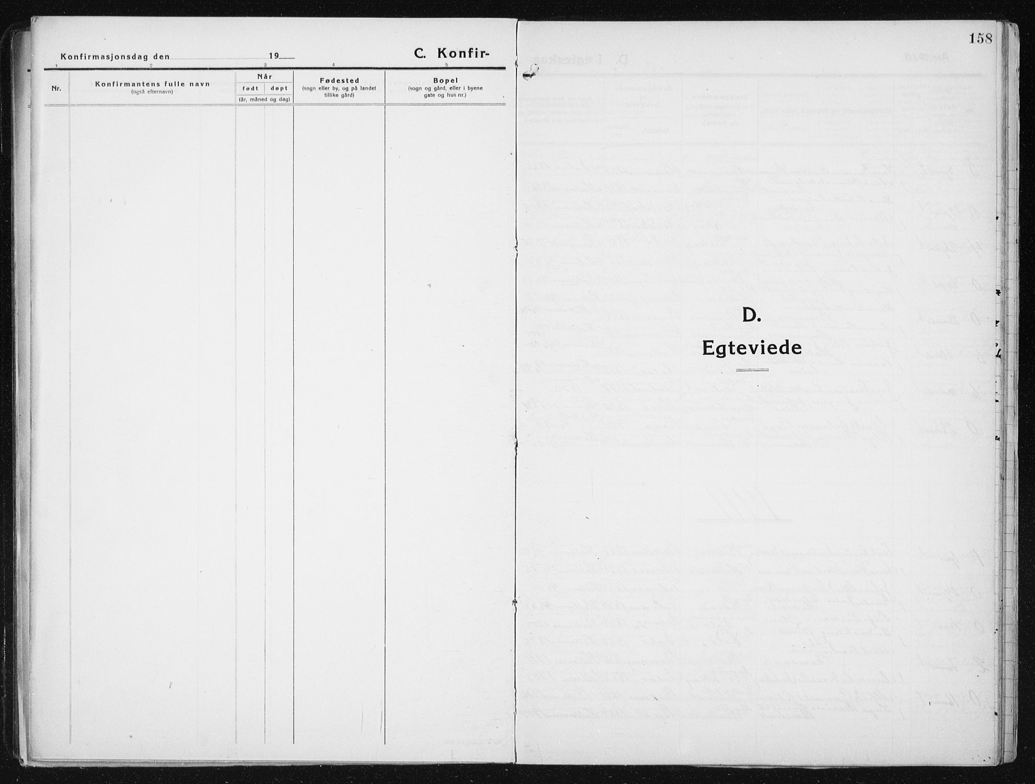 Ministerialprotokoller, klokkerbøker og fødselsregistre - Sør-Trøndelag, SAT/A-1456/641/L0599: Parish register (copy) no. 641C03, 1910-1938, p. 158