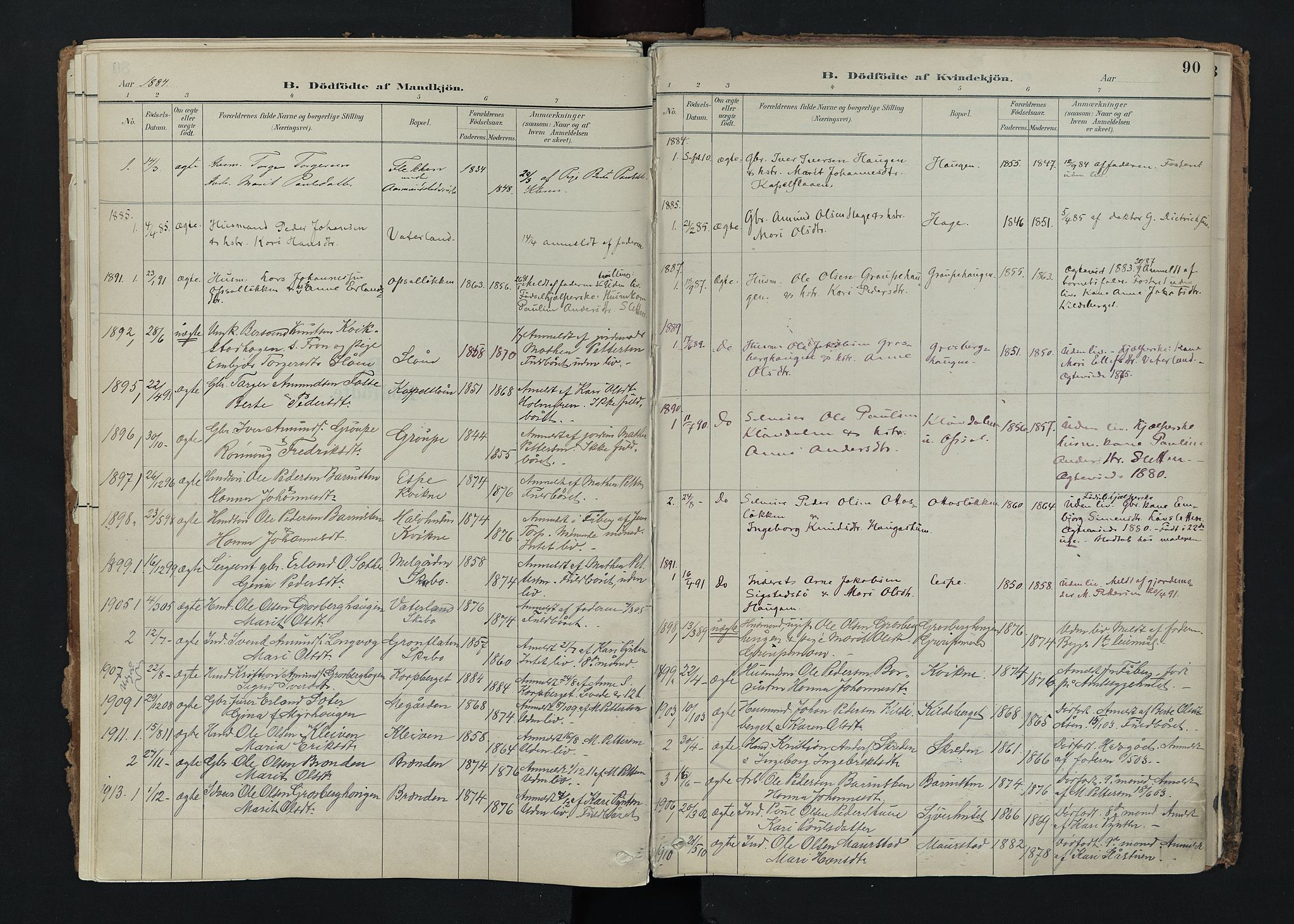 Nord-Fron prestekontor, AV/SAH-PREST-080/H/Ha/Haa/L0005: Parish register (official) no. 5, 1884-1914, p. 90