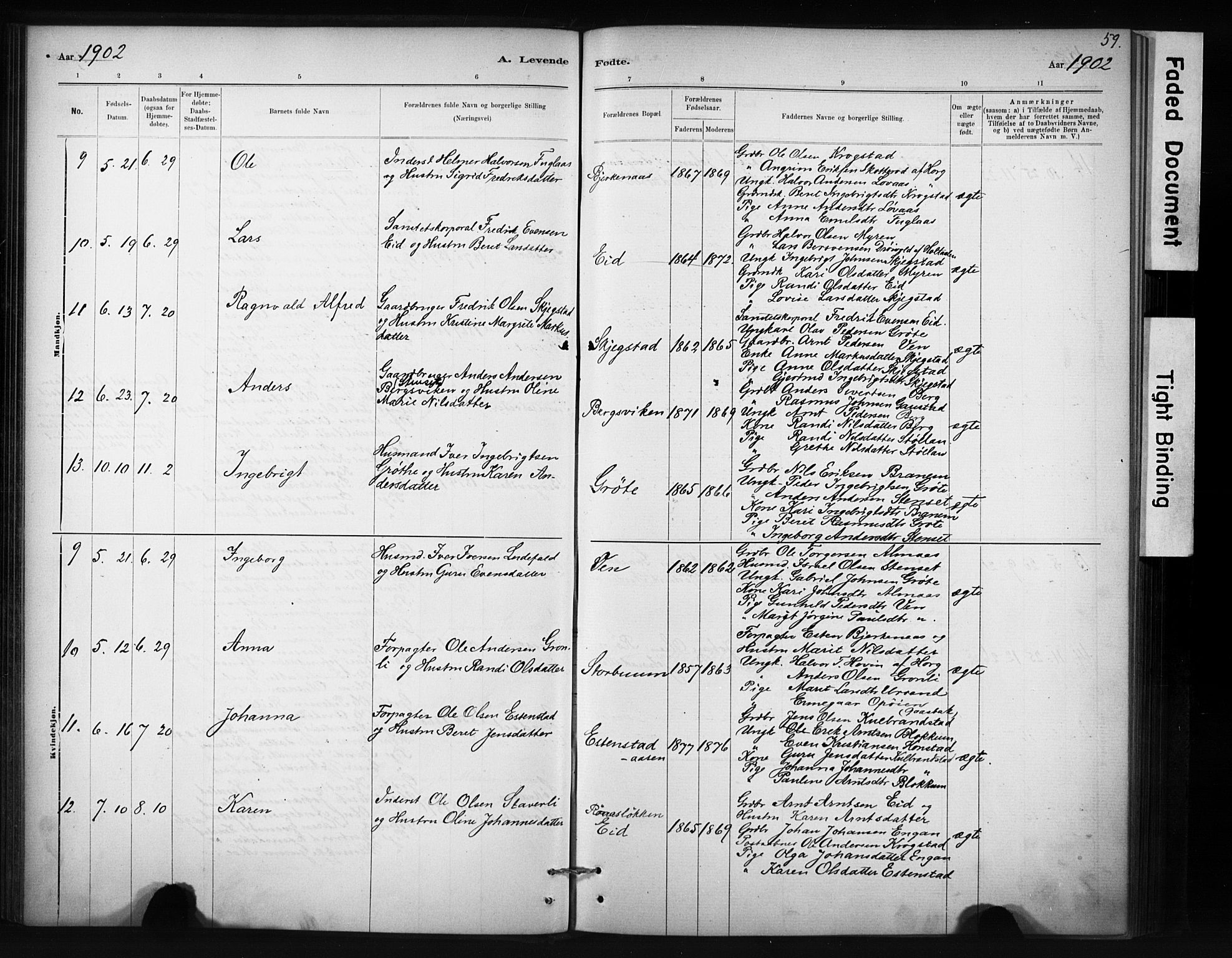 Ministerialprotokoller, klokkerbøker og fødselsregistre - Sør-Trøndelag, AV/SAT-A-1456/694/L1127: Parish register (official) no. 694A01, 1887-1905, p. 59