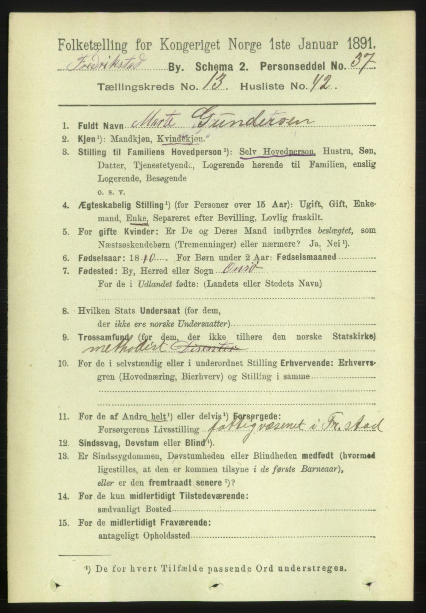 RA, 1891 census for 0103 Fredrikstad, 1891, p. 15026