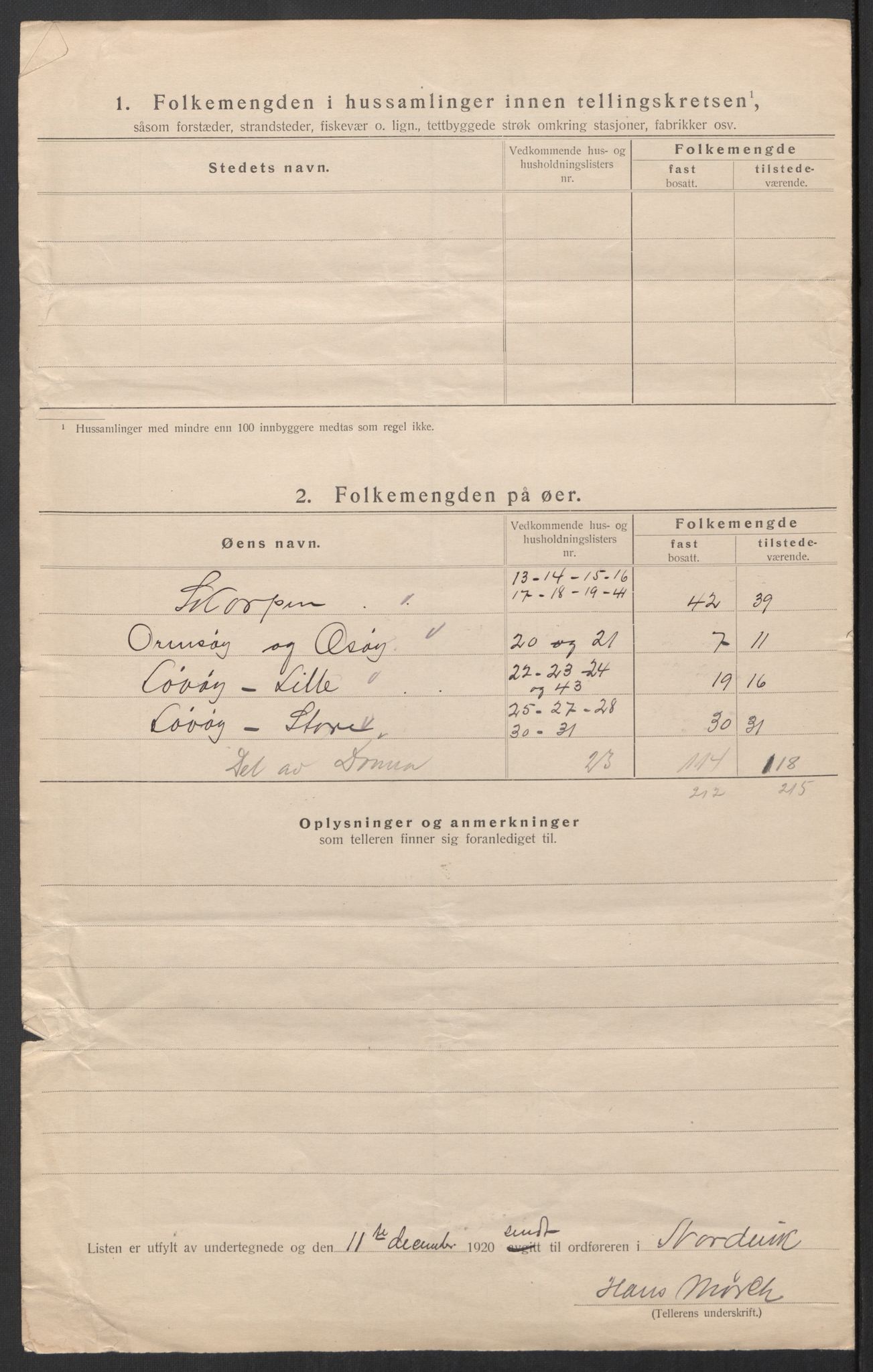 SAT, 1920 census for Nordvik, 1920, p. 32