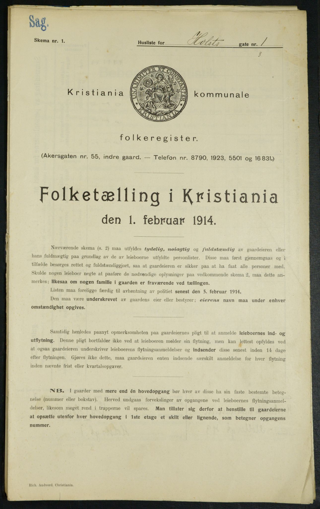 OBA, Municipal Census 1914 for Kristiania, 1914, p. 40935