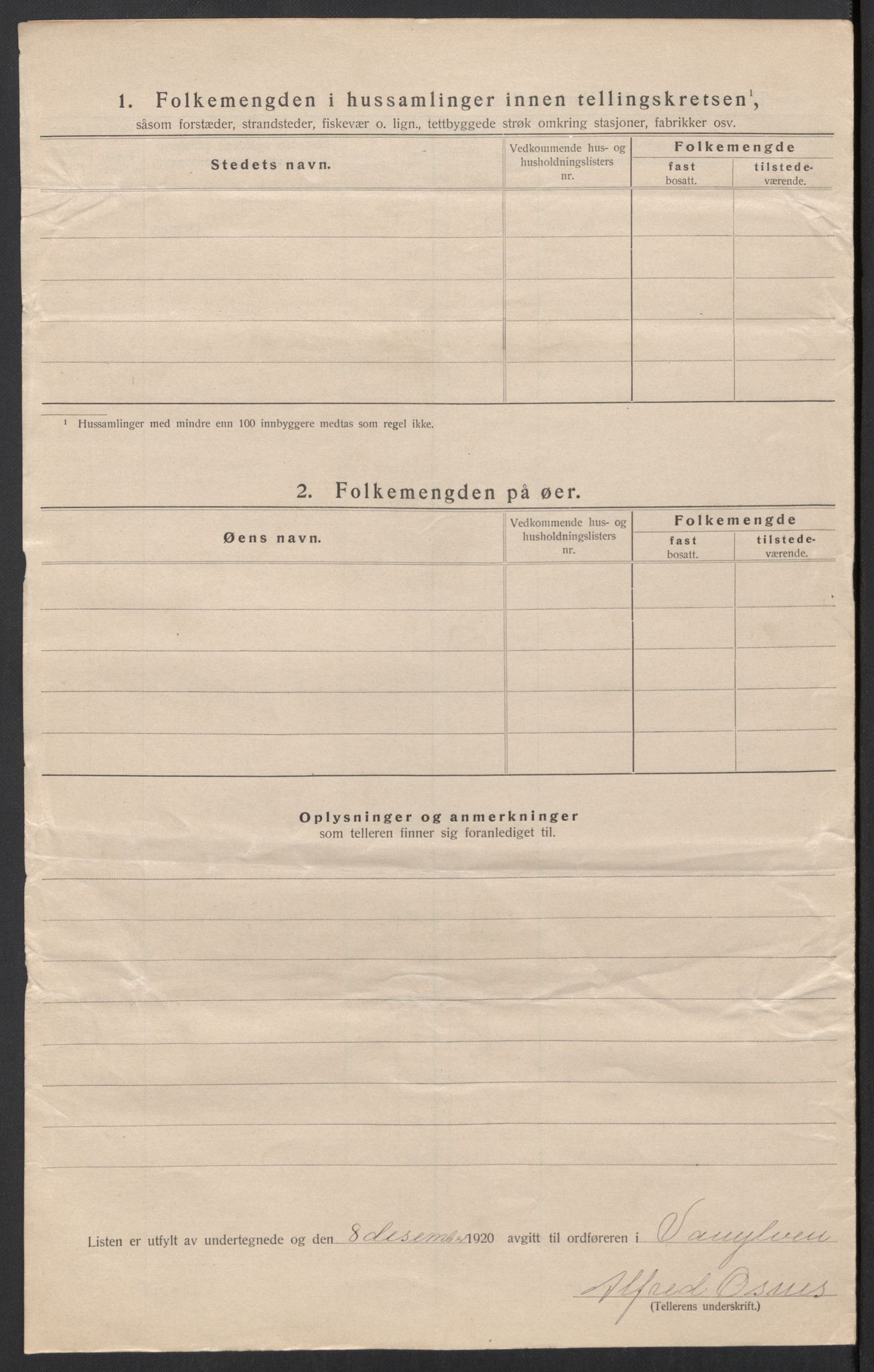 SAT, 1920 census for Vanylven, 1920, p. 19