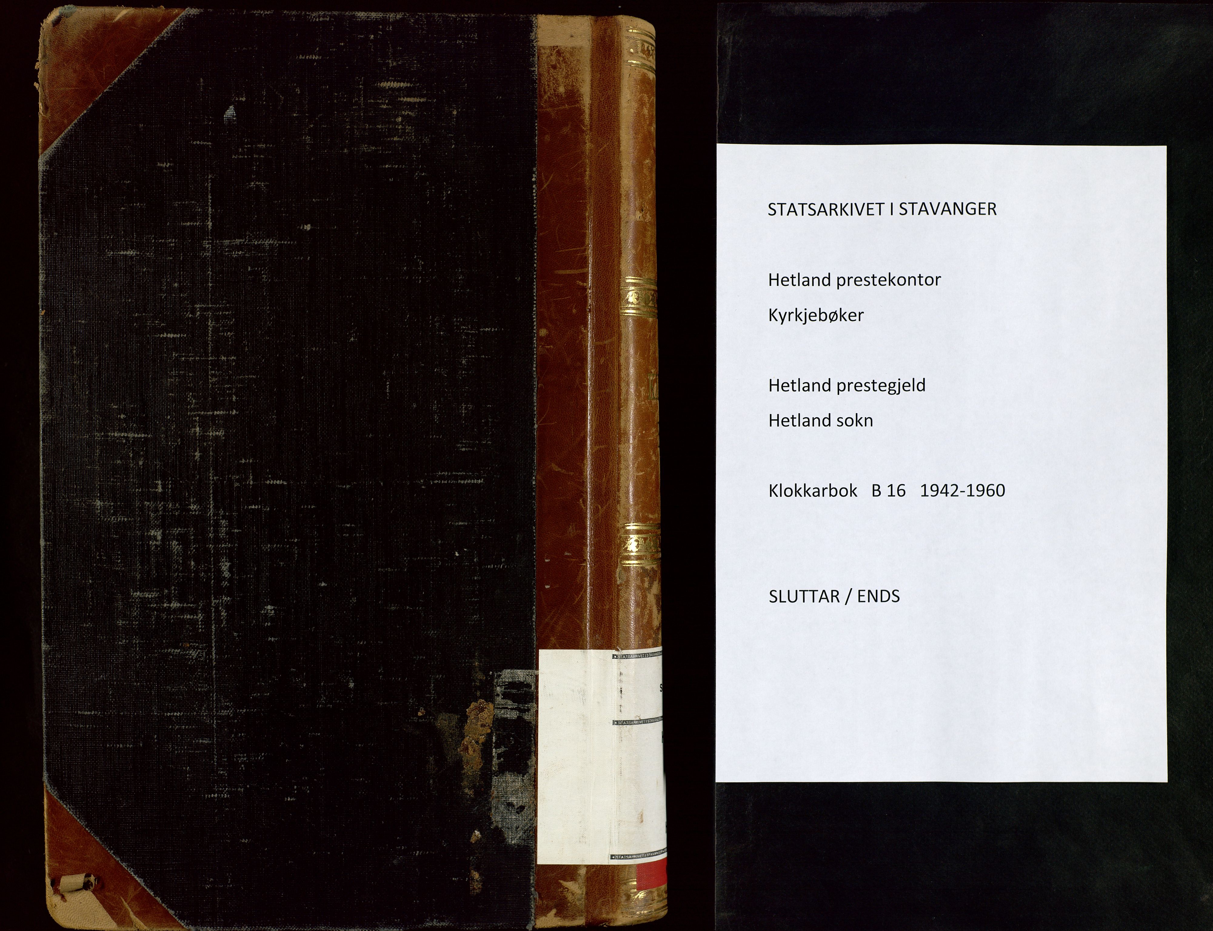 Hetland sokneprestkontor, AV/SAST-A-101826/30/30BB/L0016: Parish register (copy) no. B 16, 1942-1960