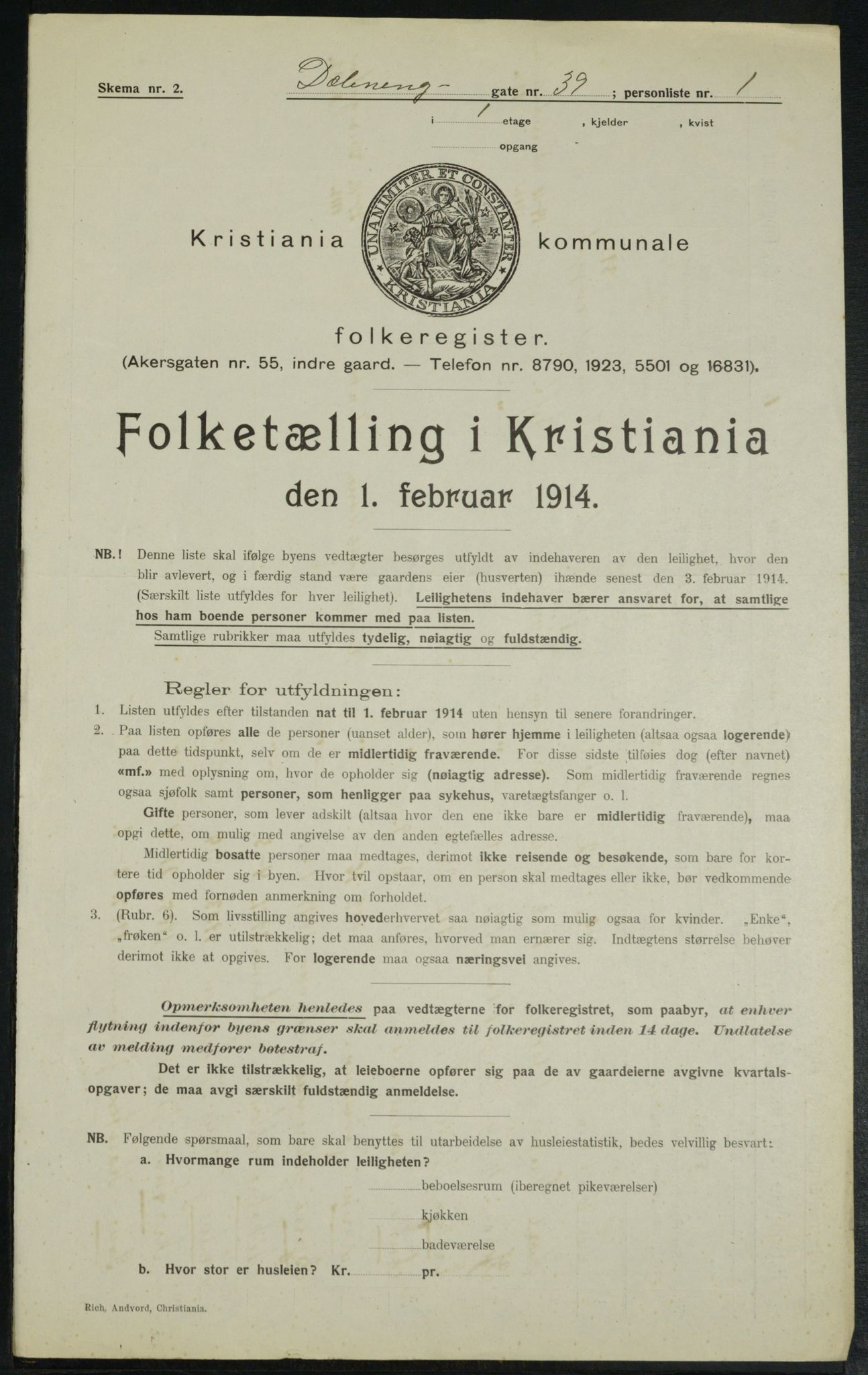 OBA, Municipal Census 1914 for Kristiania, 1914, p. 18042