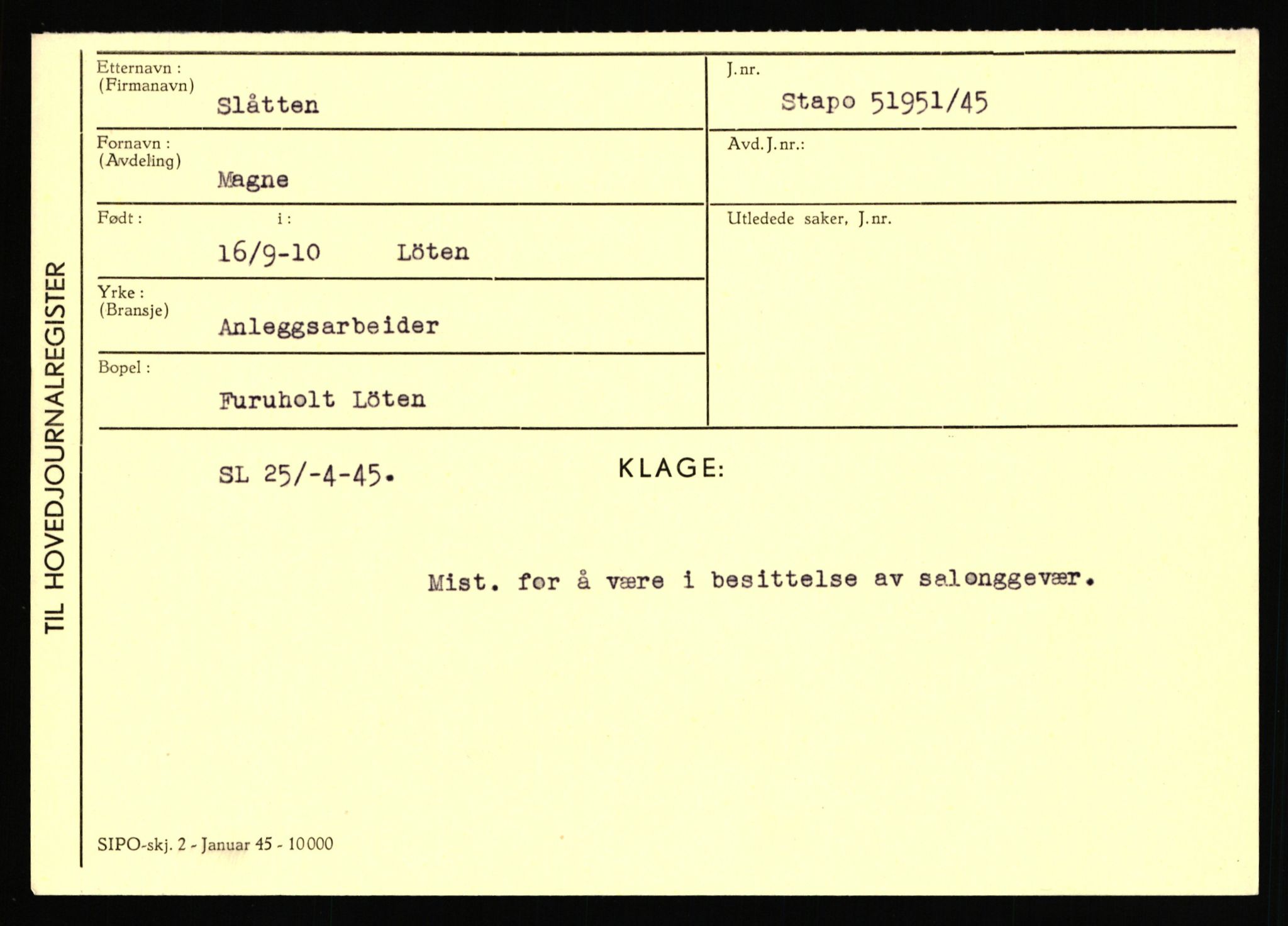 Statspolitiet - Hovedkontoret / Osloavdelingen, AV/RA-S-1329/C/Ca/L0014: Seterlien - Svartås, 1943-1945, p. 1614