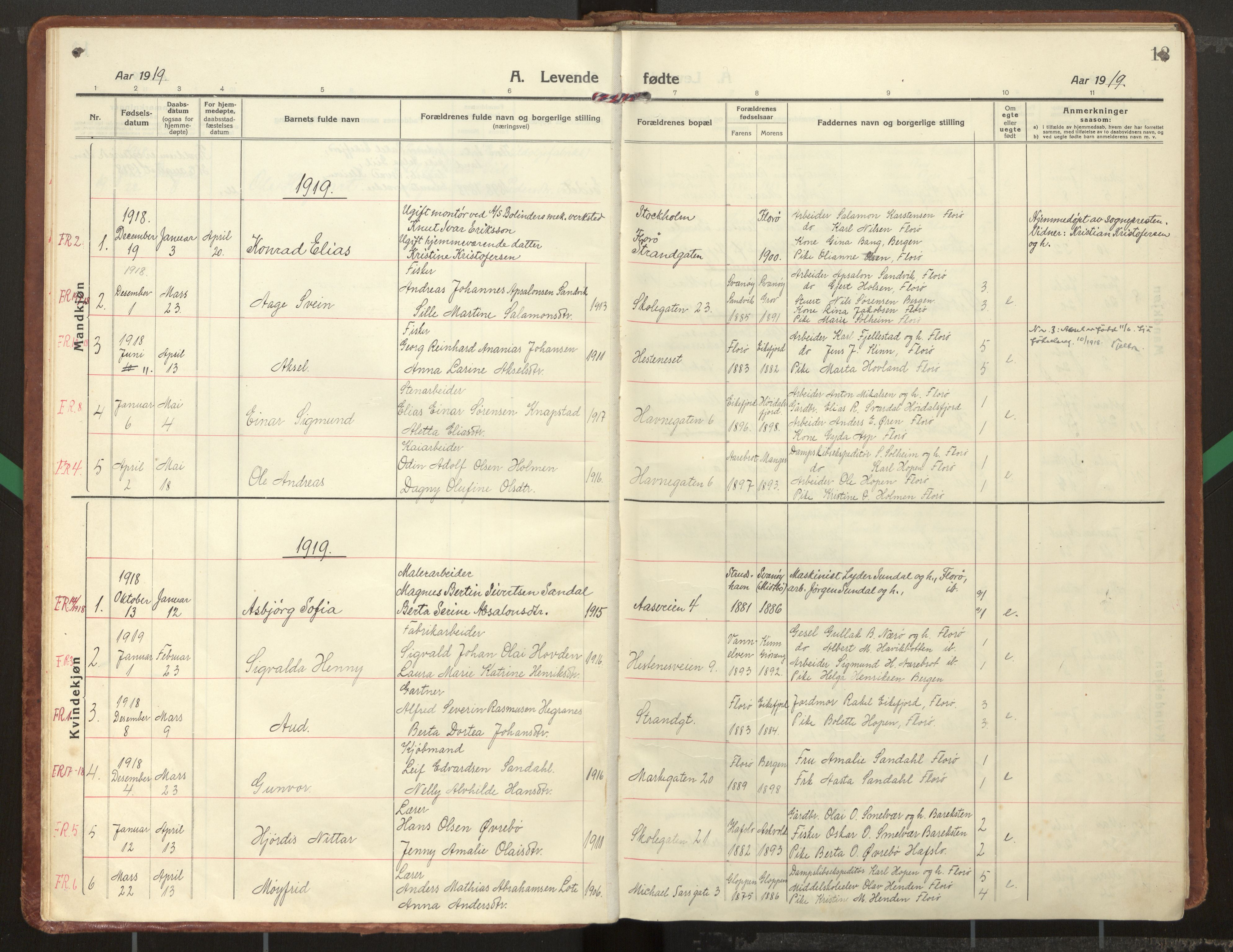 Kinn sokneprestembete, SAB/A-80801/H/Haa/Haac/L0003: Parish register (official) no. C 3, 1917-1934, p. 12