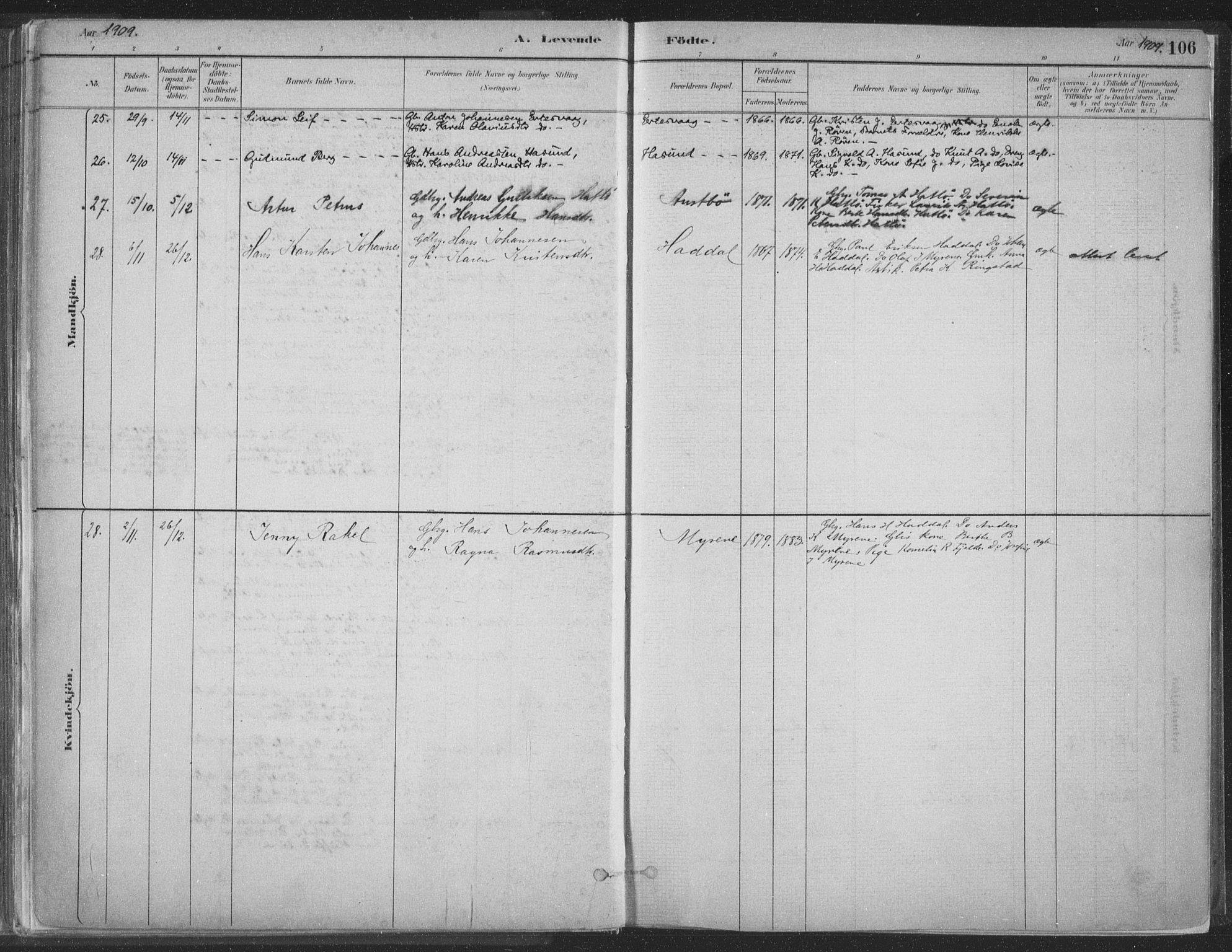 Ministerialprotokoller, klokkerbøker og fødselsregistre - Møre og Romsdal, SAT/A-1454/509/L0106: Parish register (official) no. 509A04, 1883-1922, p. 106