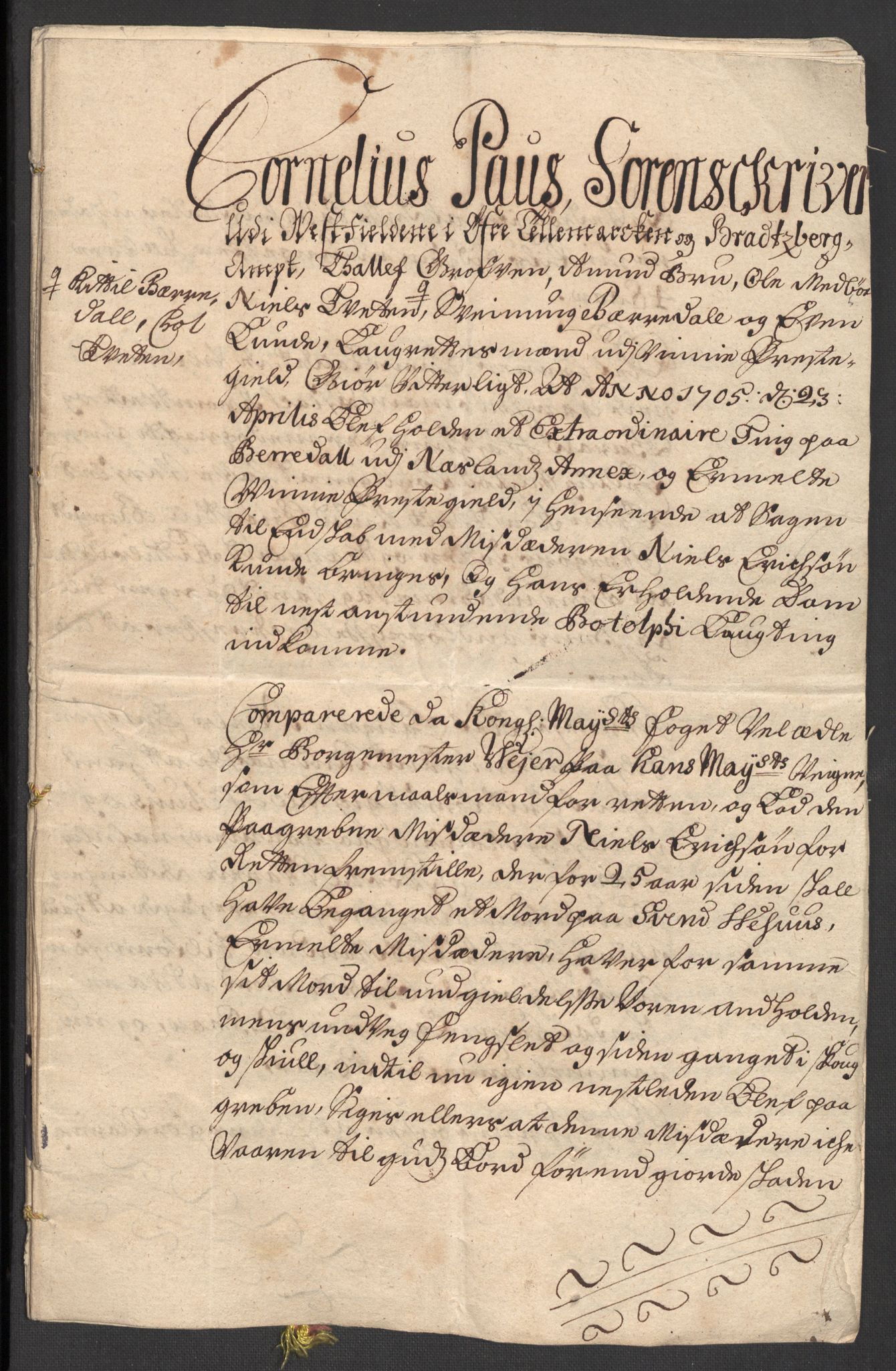 Rentekammeret inntil 1814, Reviderte regnskaper, Fogderegnskap, AV/RA-EA-4092/R36/L2114: Fogderegnskap Øvre og Nedre Telemark og Bamble, 1705, p. 214