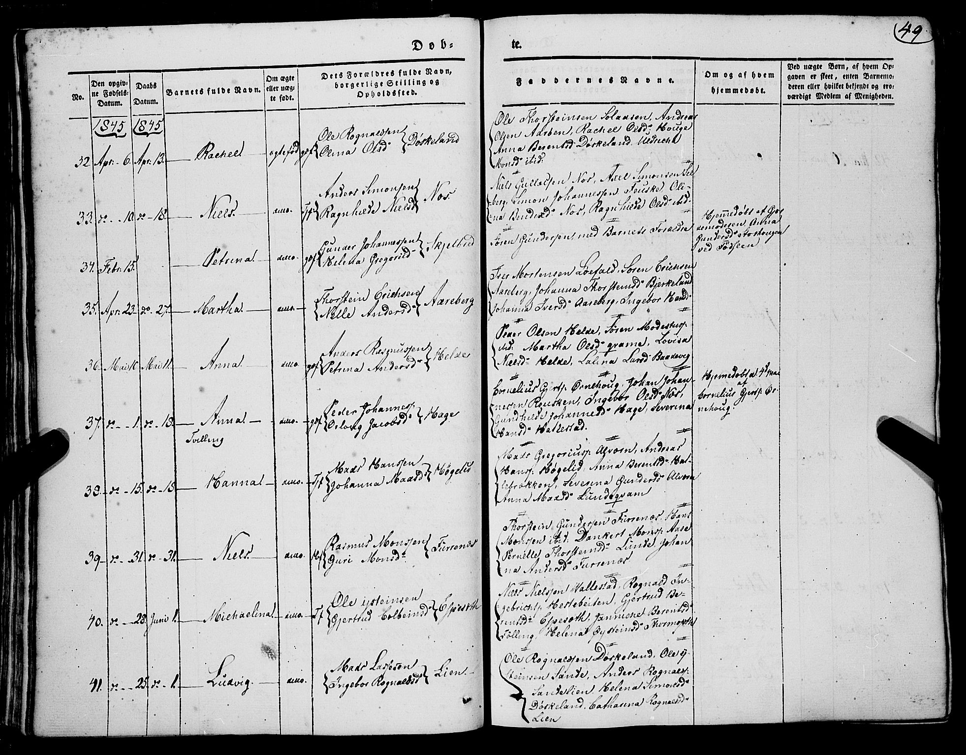 Gaular sokneprestembete, SAB/A-80001/H/Haa: Parish register (official) no. A 4I, 1840-1859, p. 49