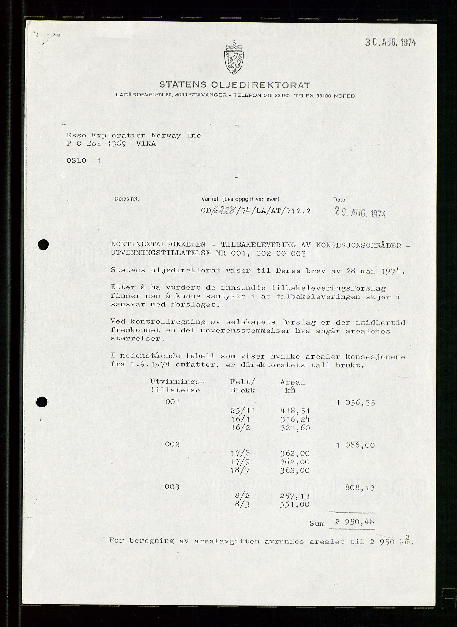Pa 1512 - Esso Exploration and Production Norway Inc., SAST/A-101917/E/Ea/L0026: Sak og korrespondanse, 1966-1974, p. 7