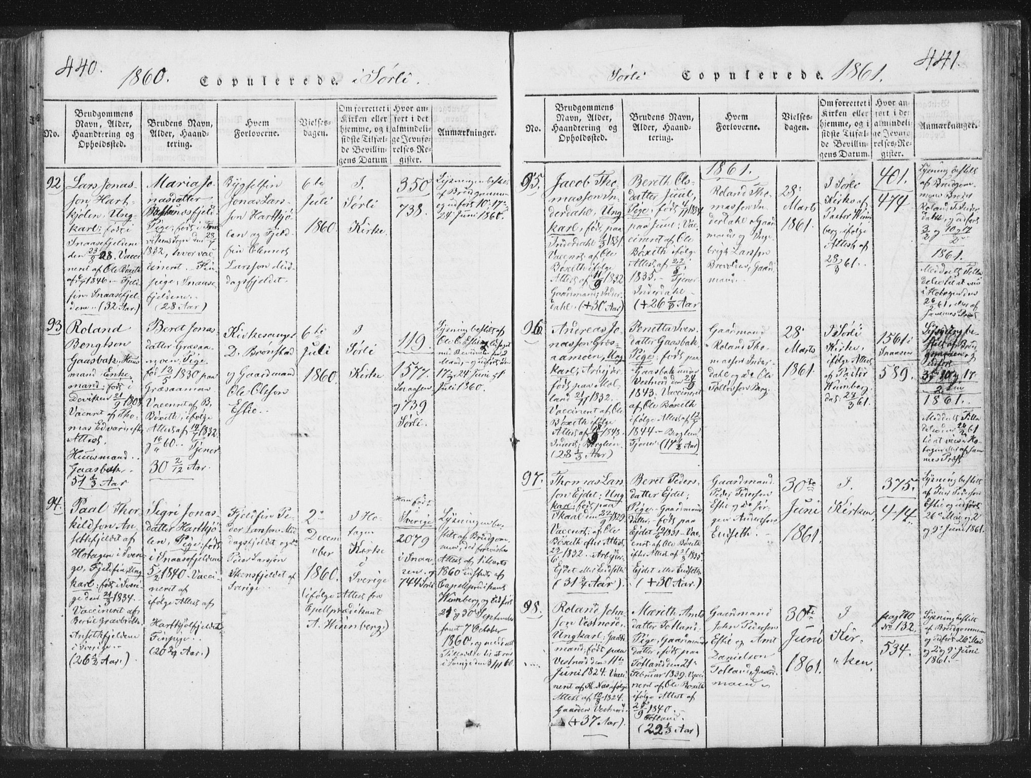 Ministerialprotokoller, klokkerbøker og fødselsregistre - Nord-Trøndelag, SAT/A-1458/755/L0491: Parish register (official) no. 755A01 /2, 1817-1864, p. 440-441