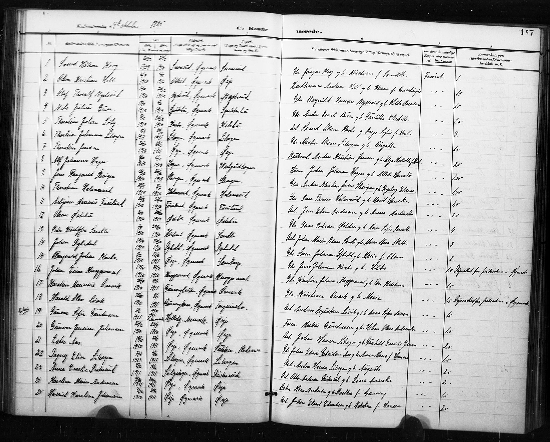 Aremark prestekontor Kirkebøker, AV/SAO-A-10899/G/Gb/L0001: Parish register (copy) no. II 1, 1901-1927, p. 147