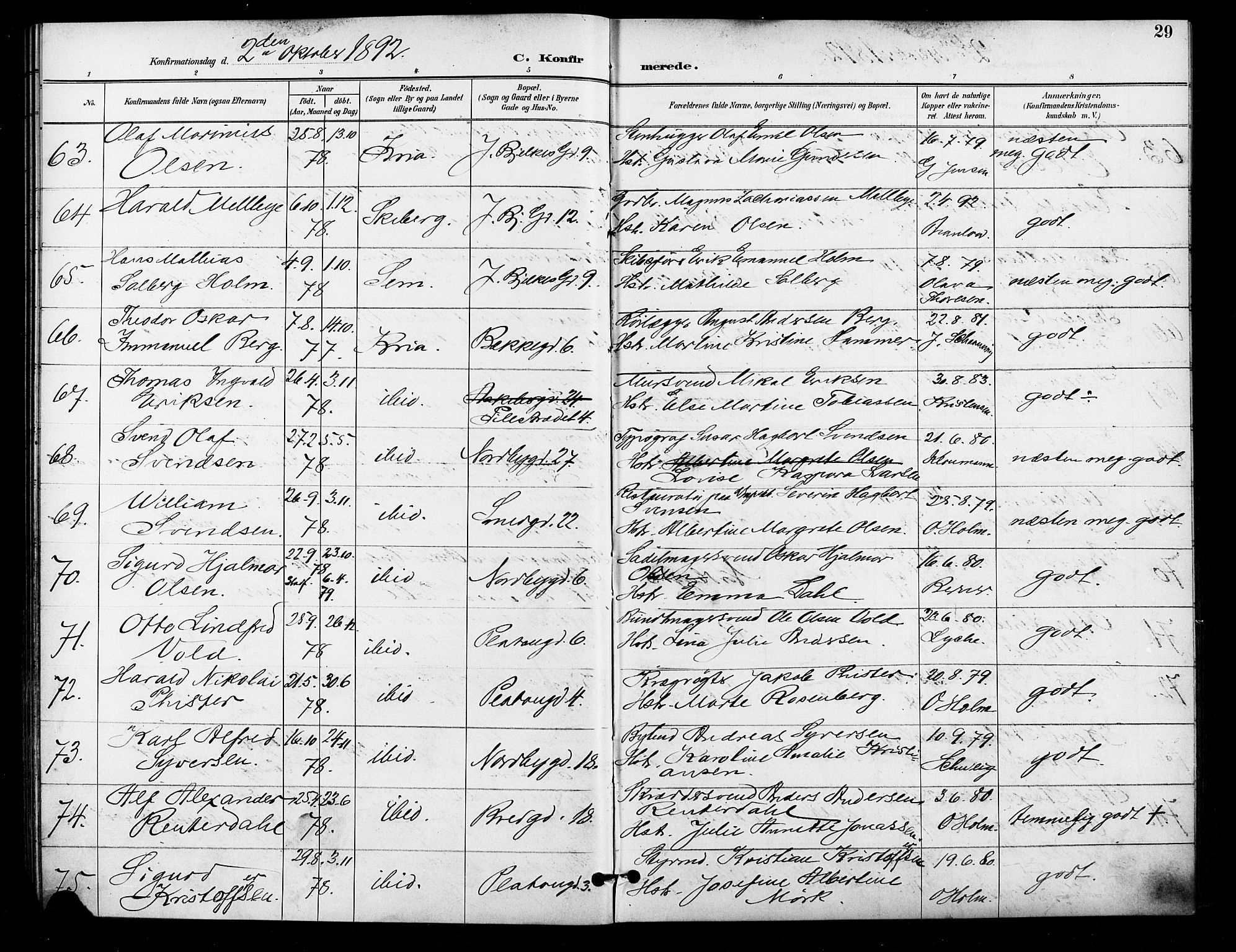 Grønland prestekontor Kirkebøker, AV/SAO-A-10848/F/Fa/L0011: Parish register (official) no. 11, 1892-1907, p. 29