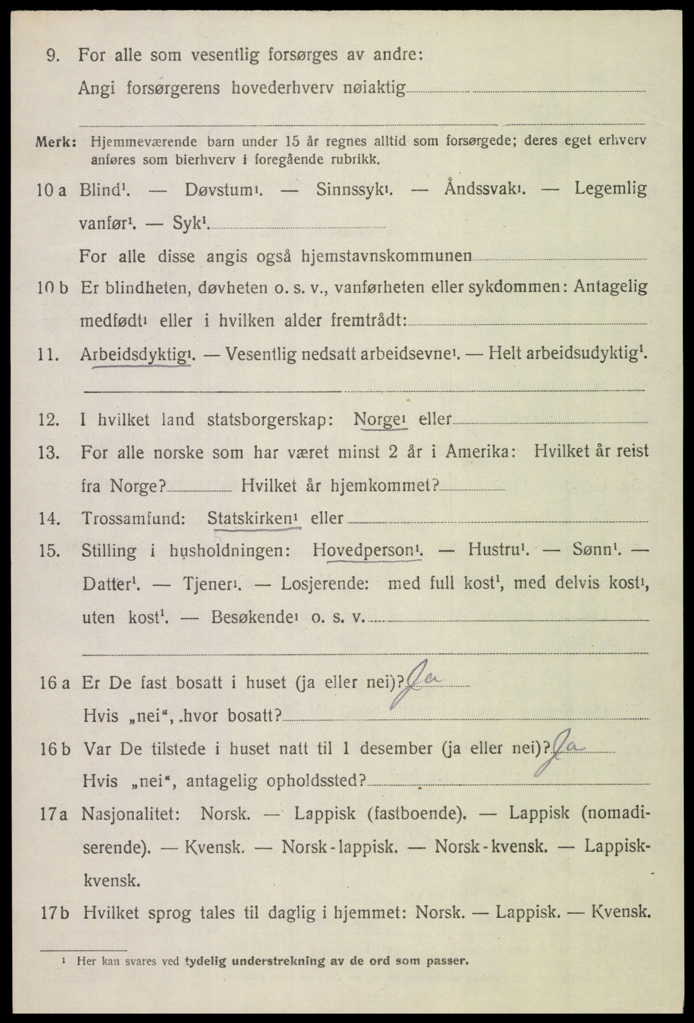 SAT, 1920 census for Gimsøy, 1920, p. 2668