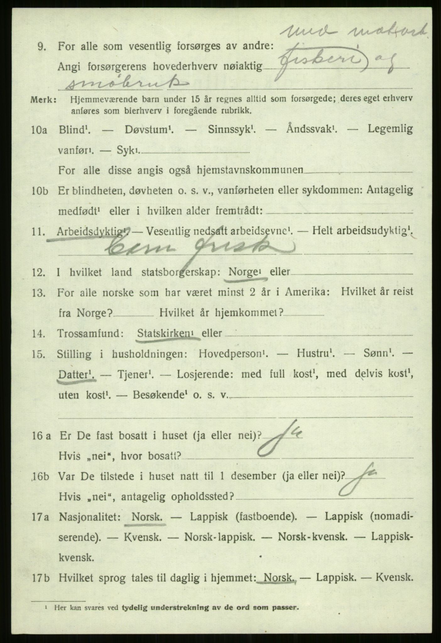 SATØ, 1920 census for Nordreisa, 1920, p. 3952